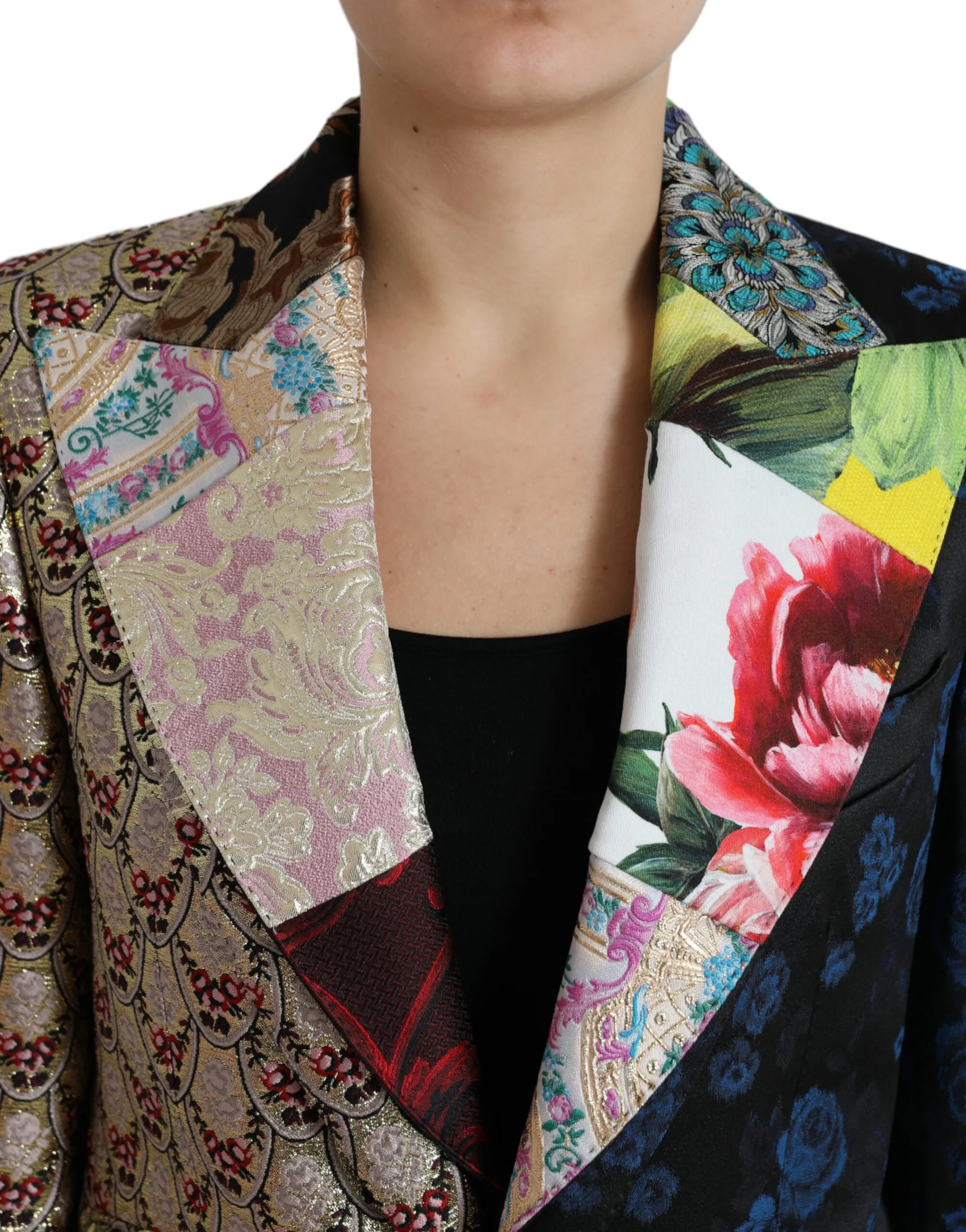 Dolce & Gabbana Women's Elegant Multicolor Patchwork Blazer