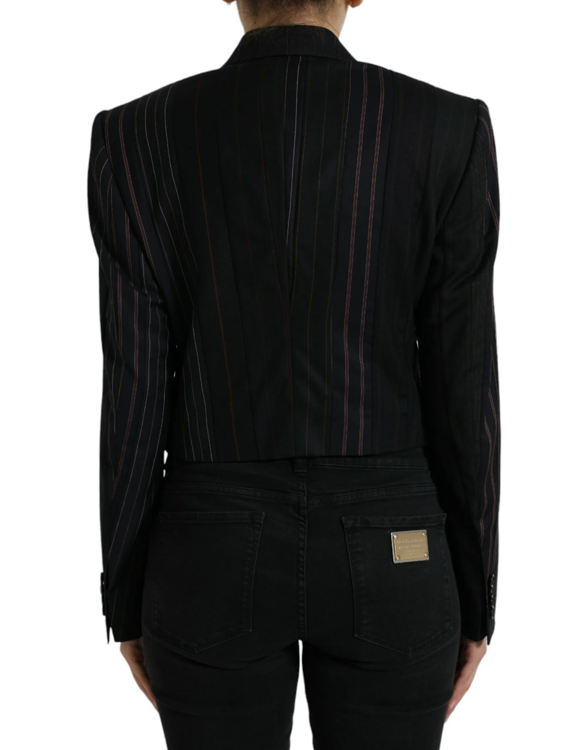Dolce & Gabbana Women's Elegant Striped Double Breasted Wool Blazer