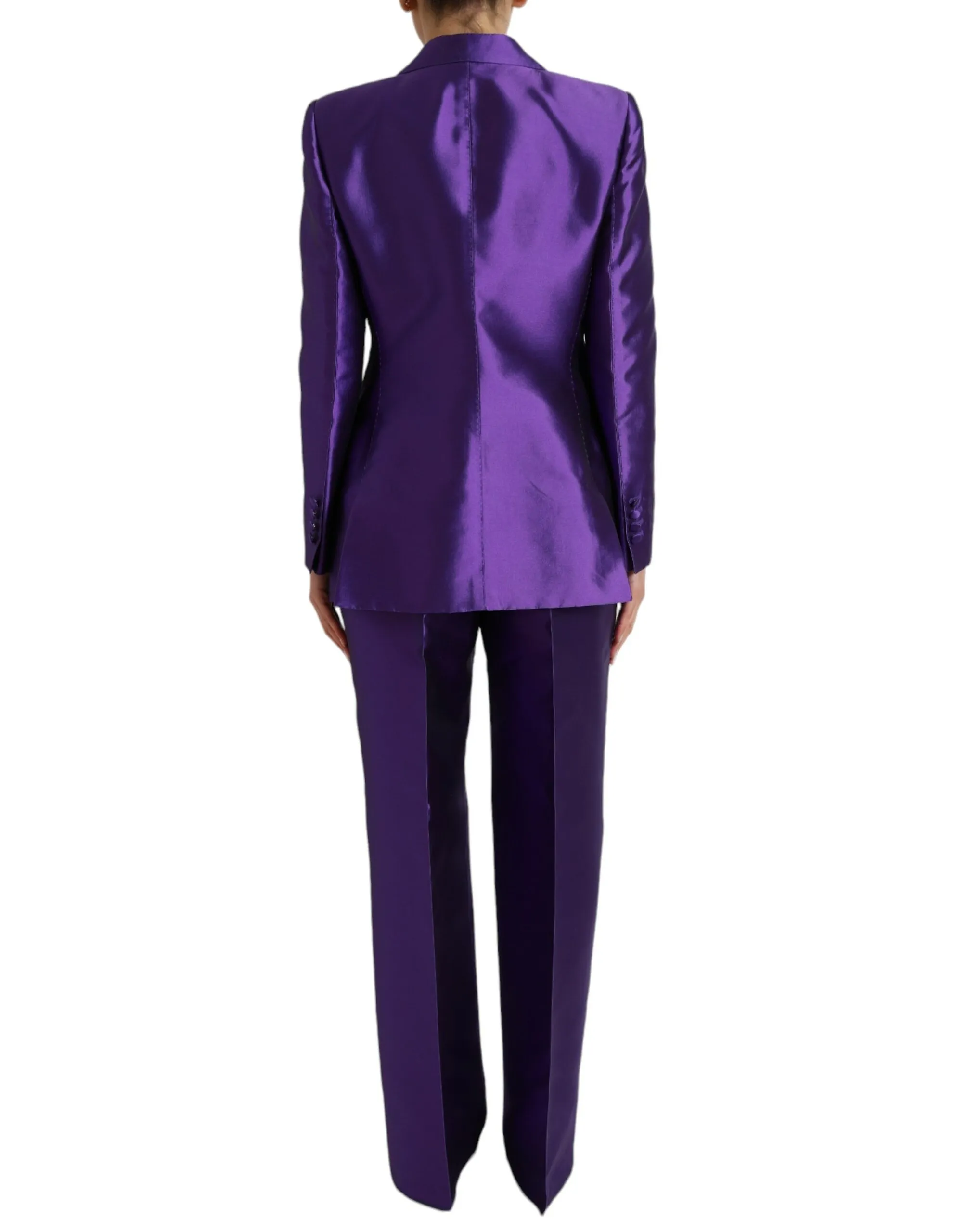 Dolce & Gabbana Women's Elegant Purple Silk Single Breasted Suit