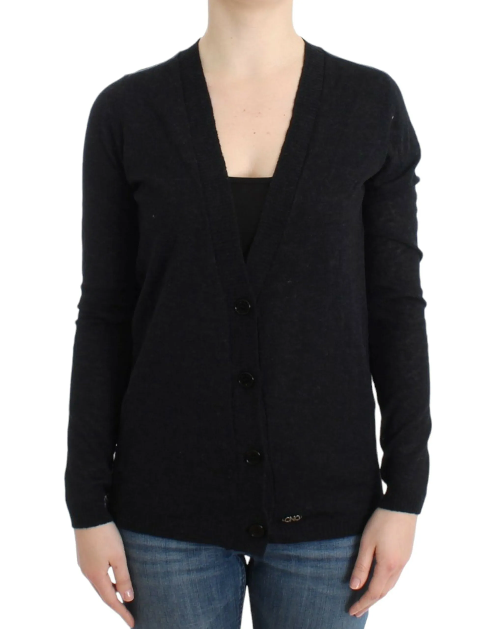 Costume National Women's Elegant Deep V-neck Lightweight Cardigan