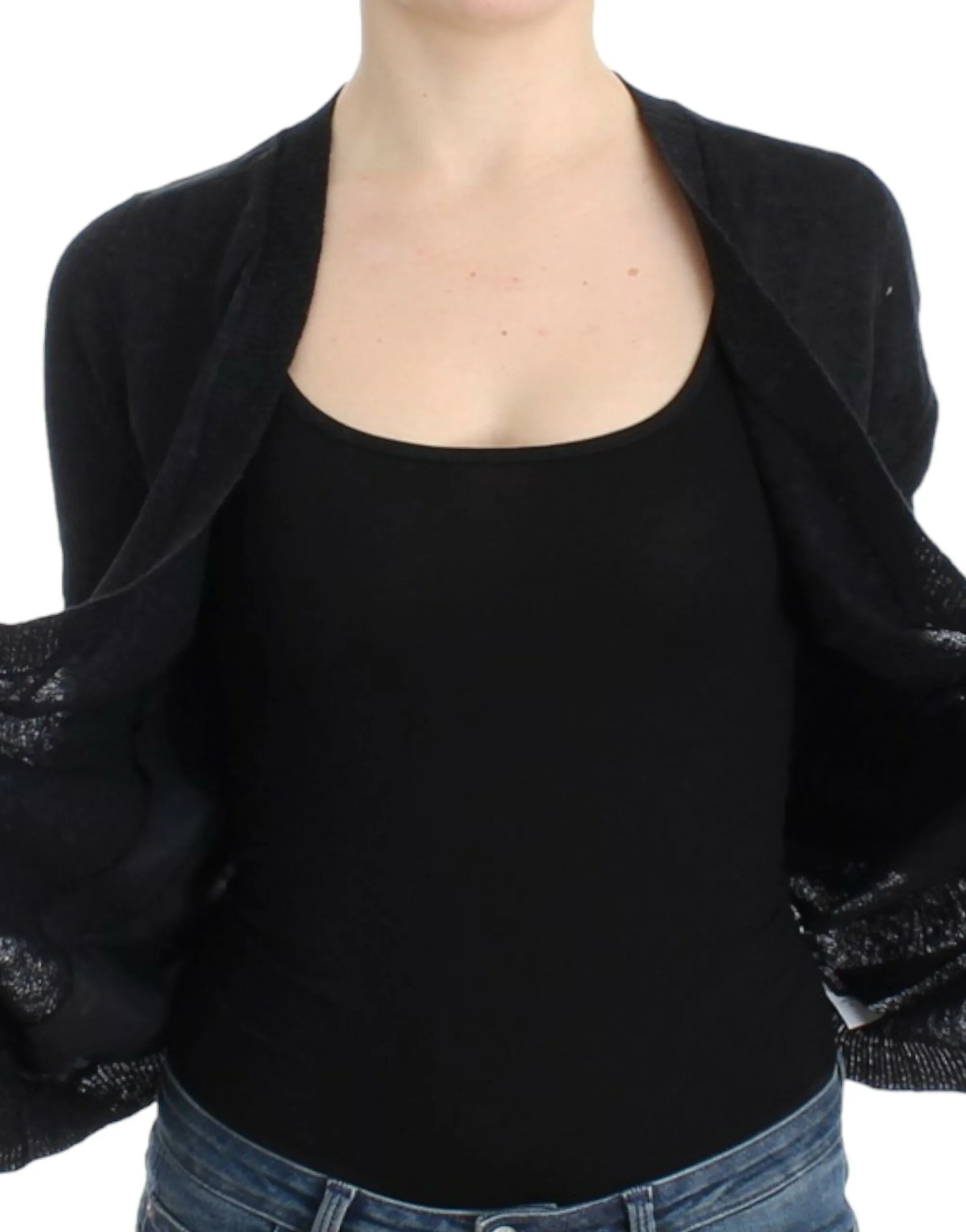 Costume National Women's Elegant Deep V-neck Lightweight Cardigan