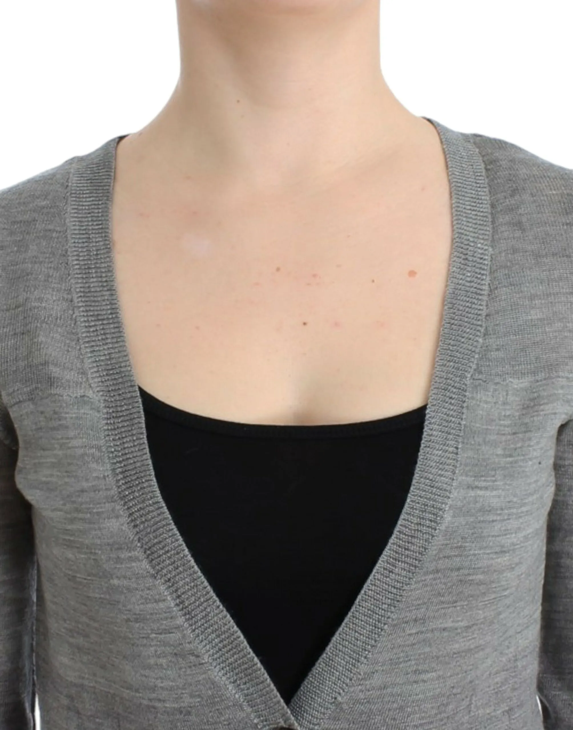 Costume National Women's Chic Gray Lightweight Cardigan