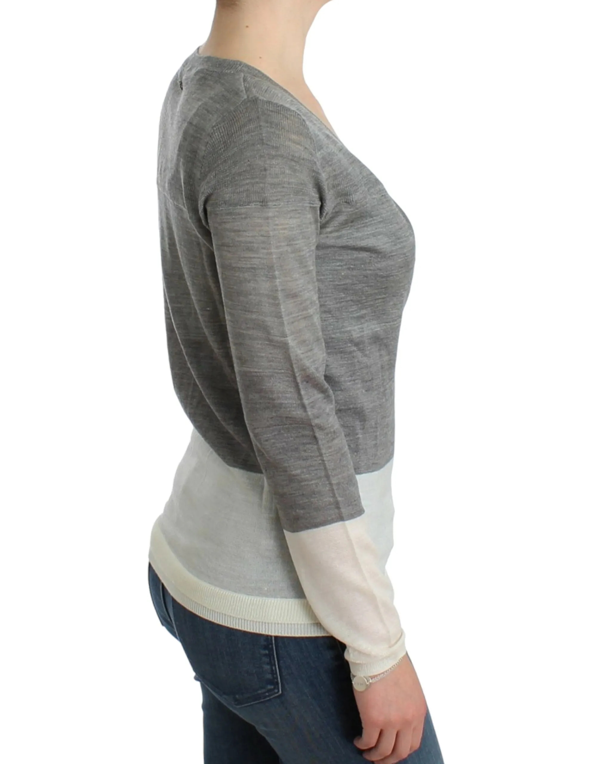 Costume National Women's Chic Gray Lightweight Cardigan