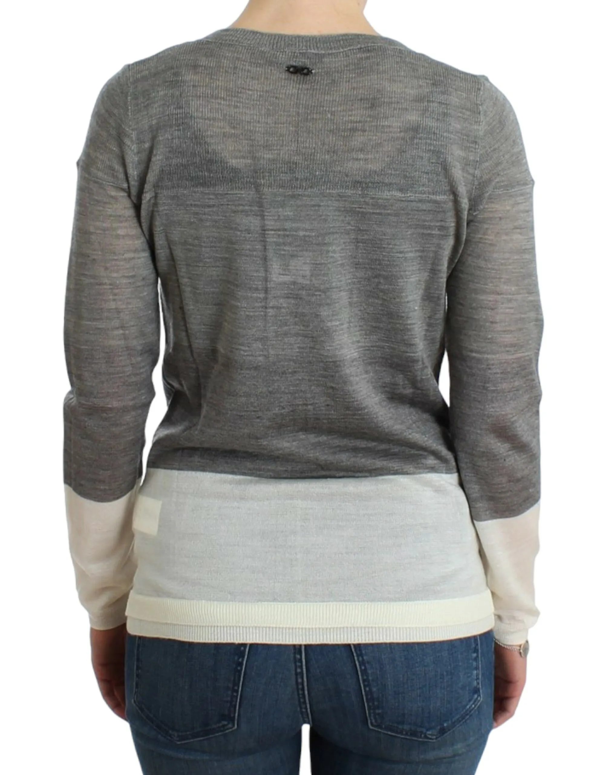 Costume National Women's Chic Gray Lightweight Cardigan