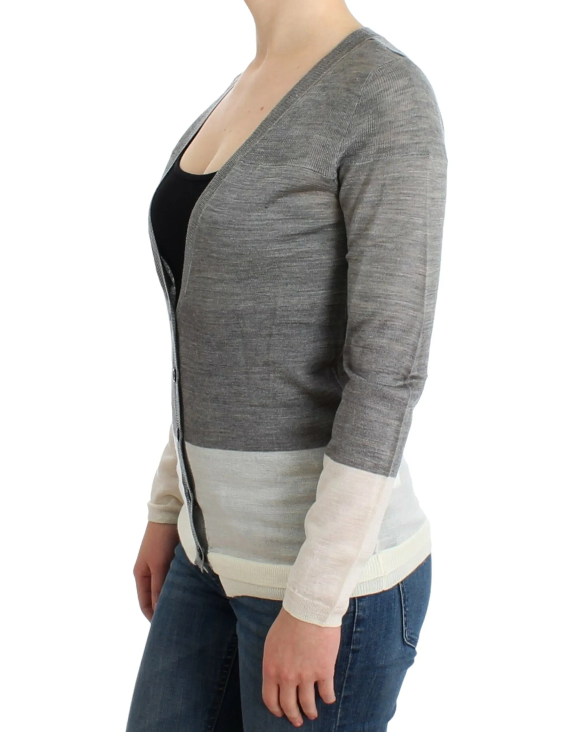 Costume National Women's Chic Gray Lightweight Cardigan