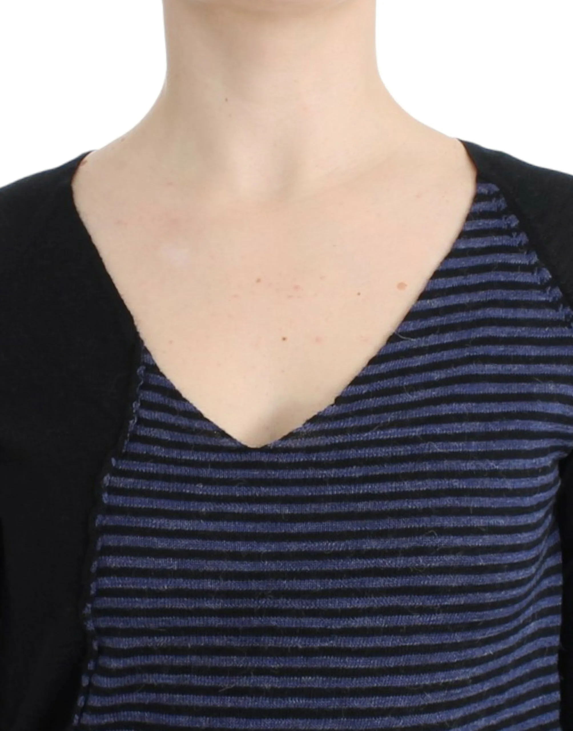 Costume National Women's Chic Striped V-Neck Wool Blend Sweater