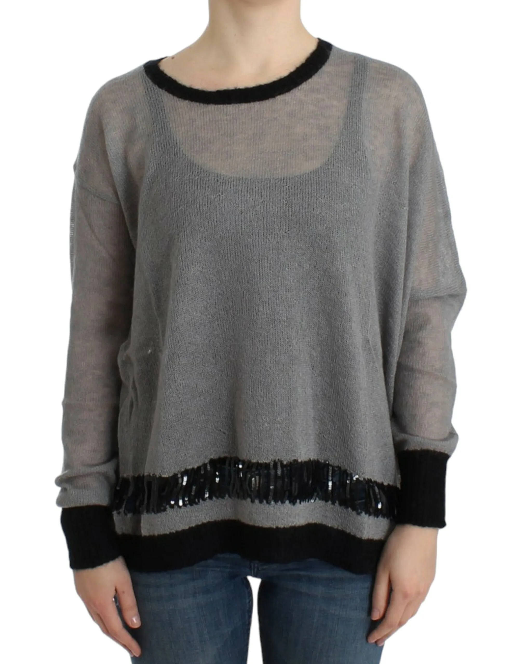 Costume National Women's Chic Asymmetric Embellished Knit Sweater