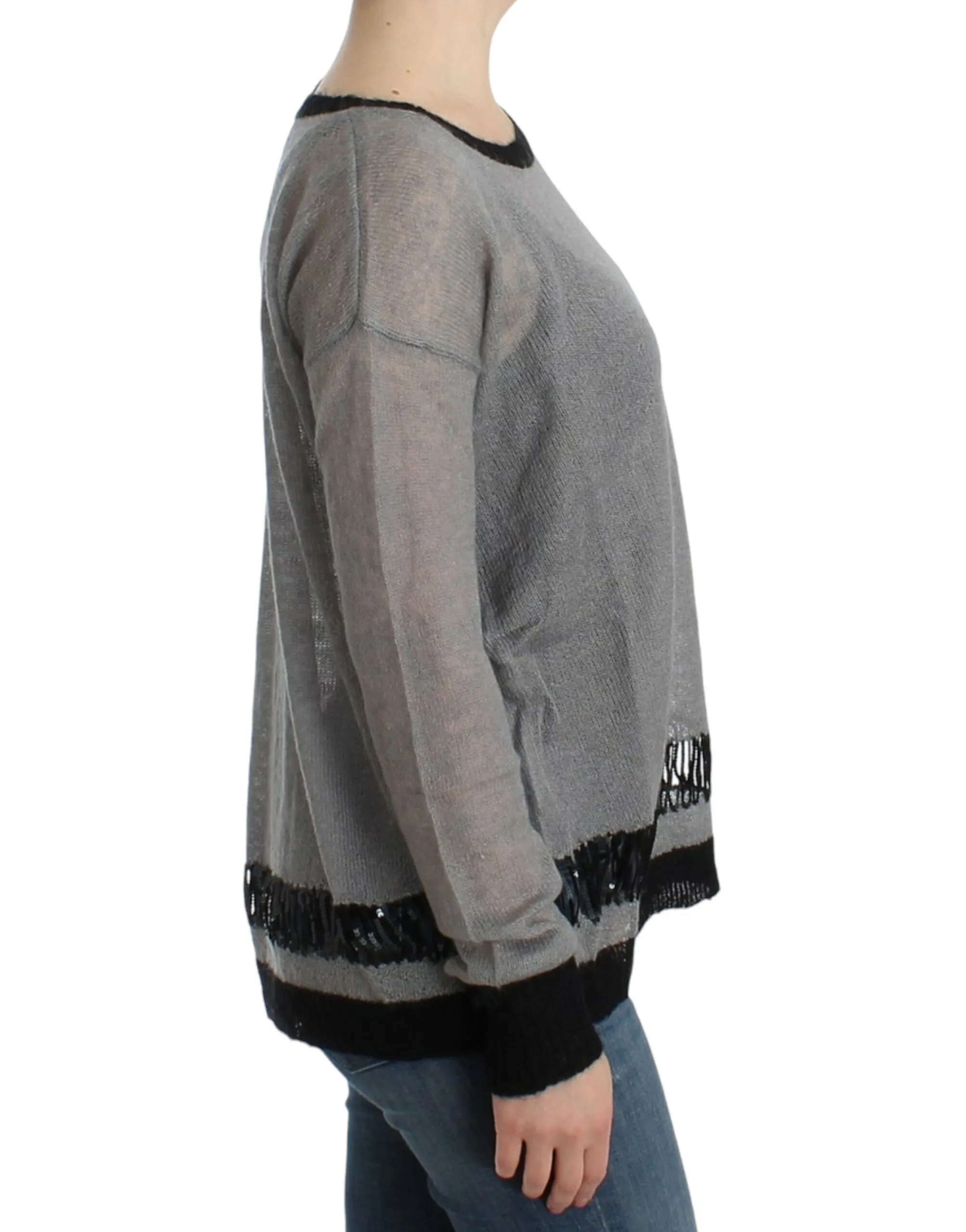 Costume National Women's Chic Asymmetric Embellished Knit Sweater