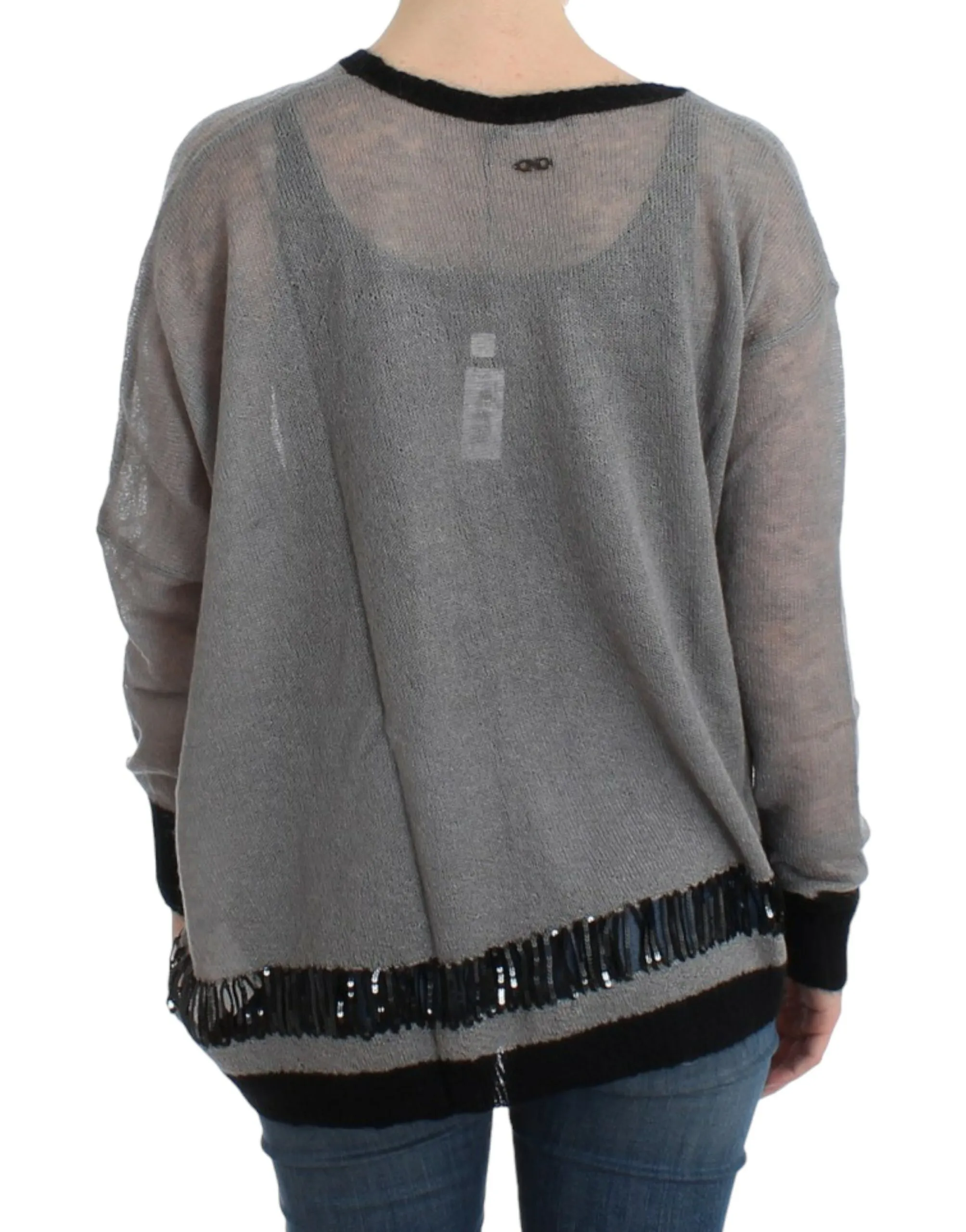 Costume National Women's Chic Asymmetric Embellished Knit Sweater