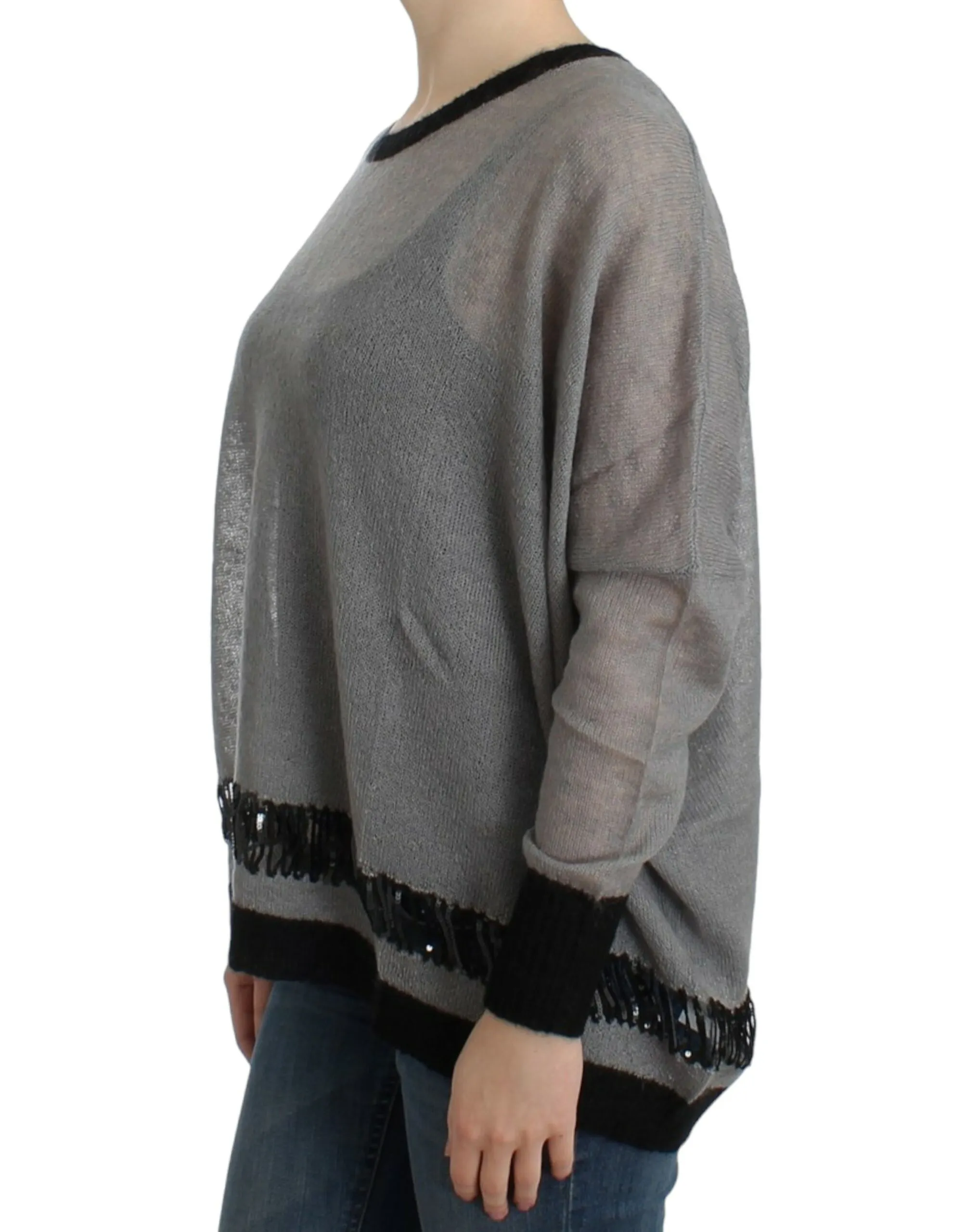Costume National Women's Chic Asymmetric Embellished Knit Sweater