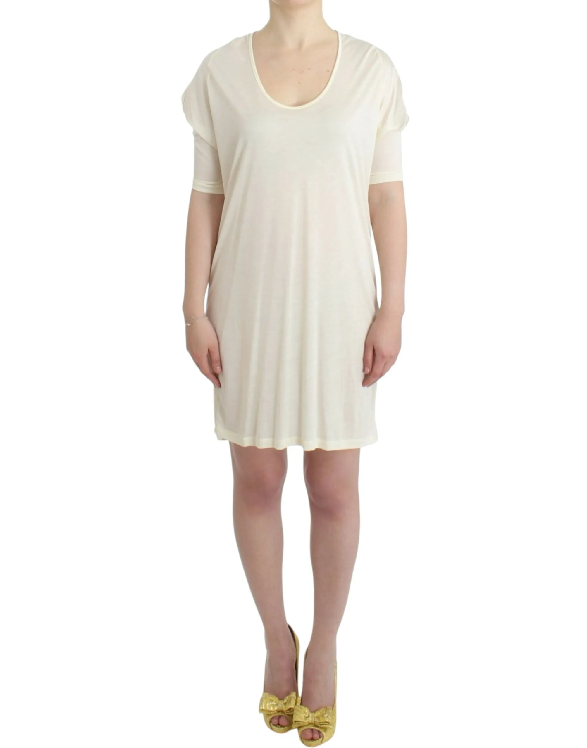 Costume National Women's Chic White Modal Above-Knee Dress