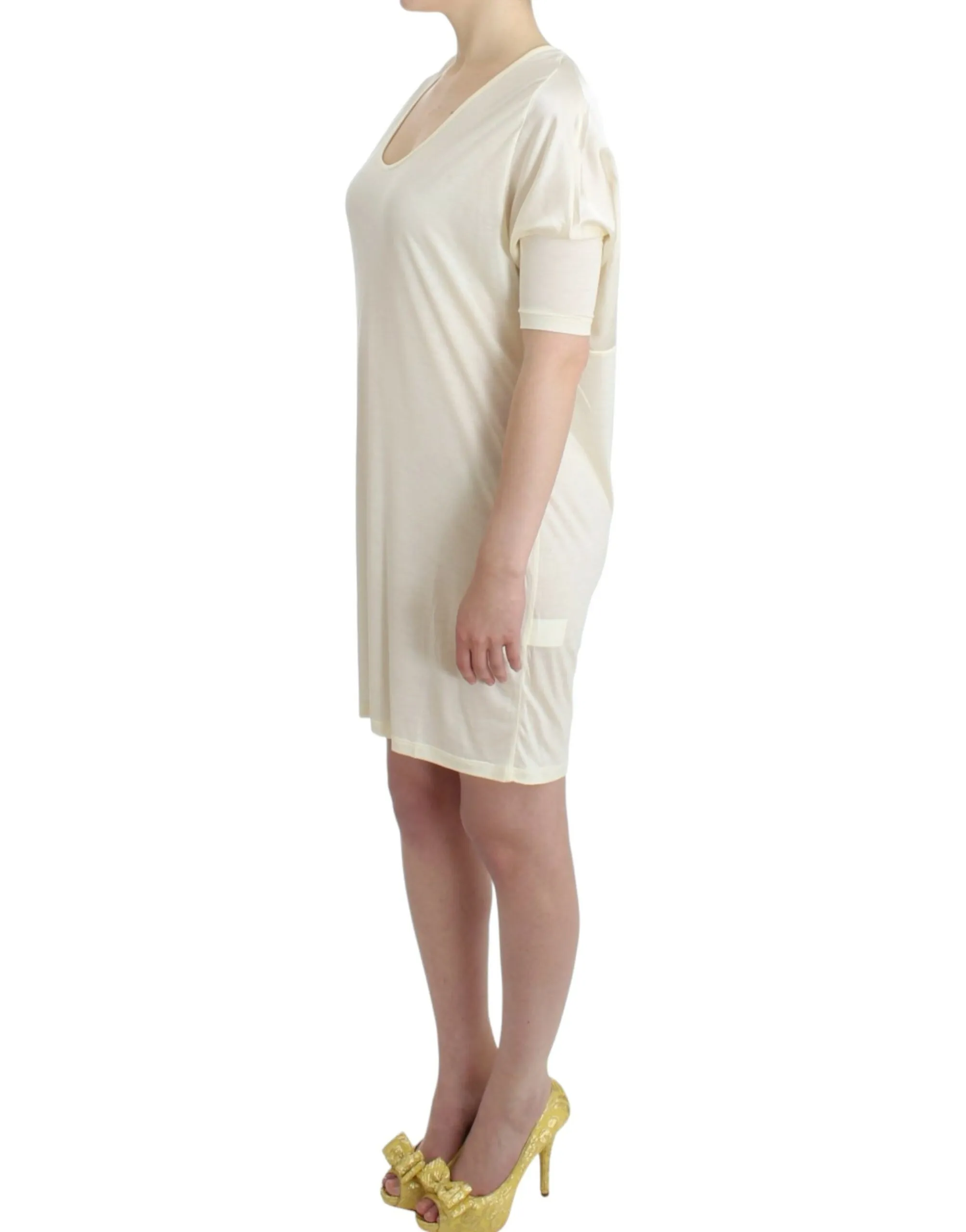 Costume National Women's Chic White Modal Above-Knee Dress