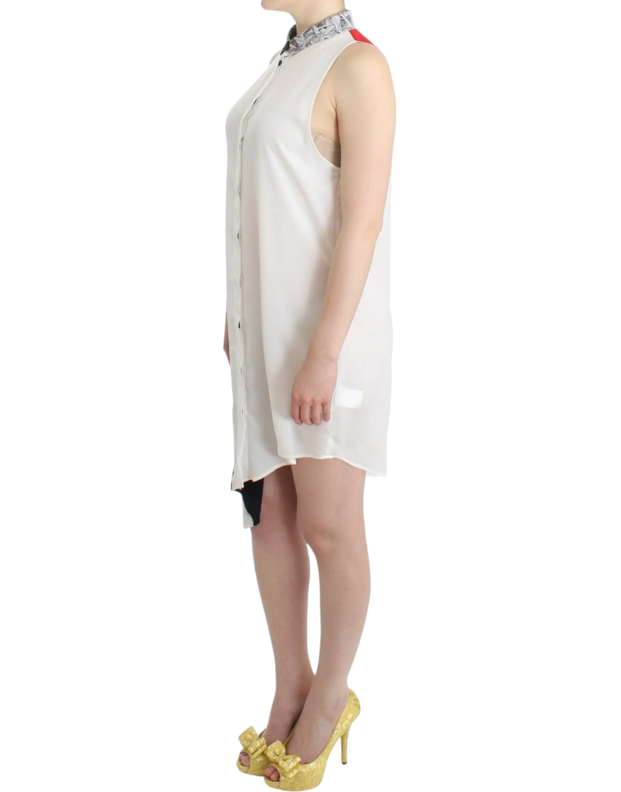 Costume National Women's Asymmetric Hem Button-Up Shirt Dress