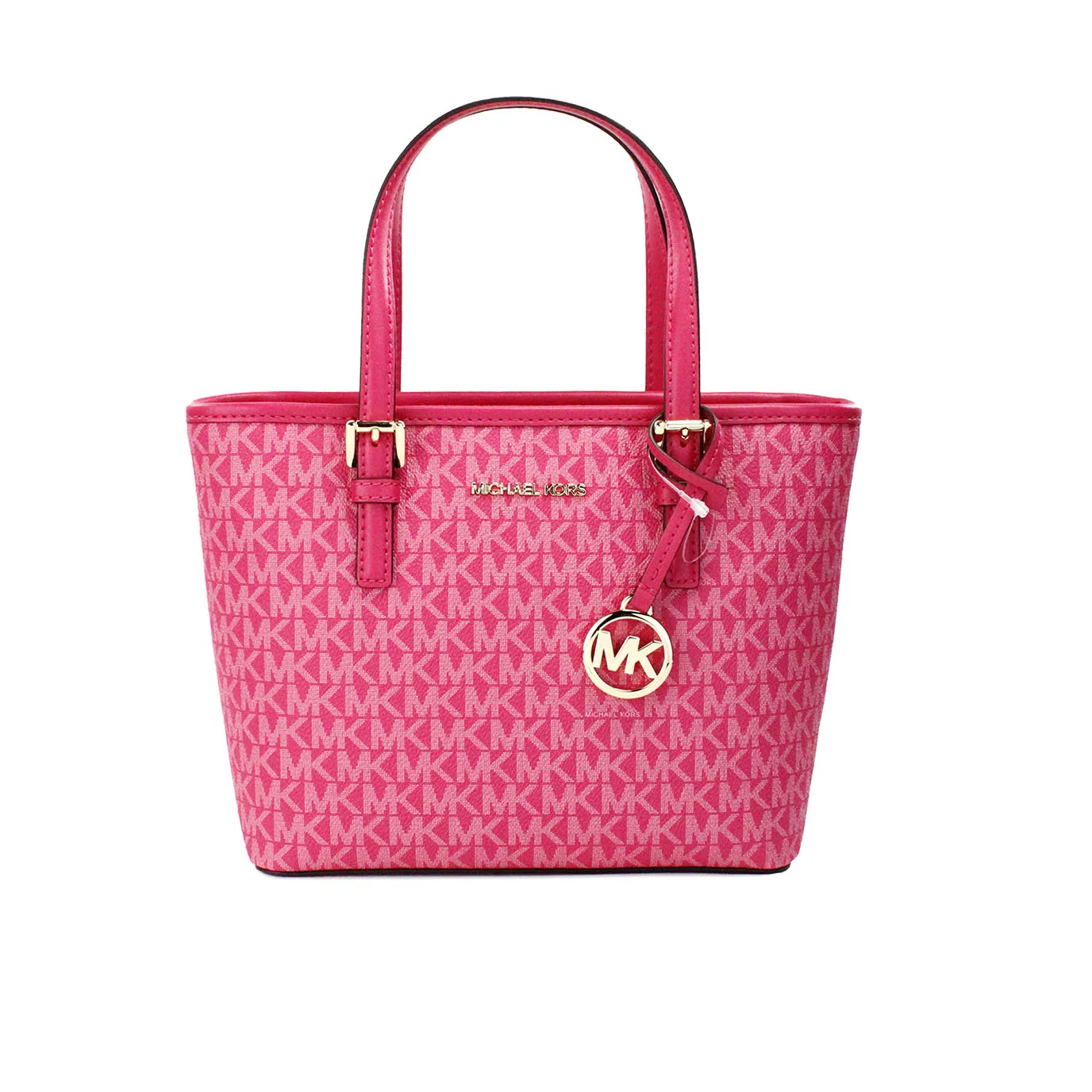 Michael Kors Women's Jet Set PVC Leather XS Carryall Top Zip Tote Bag Purse