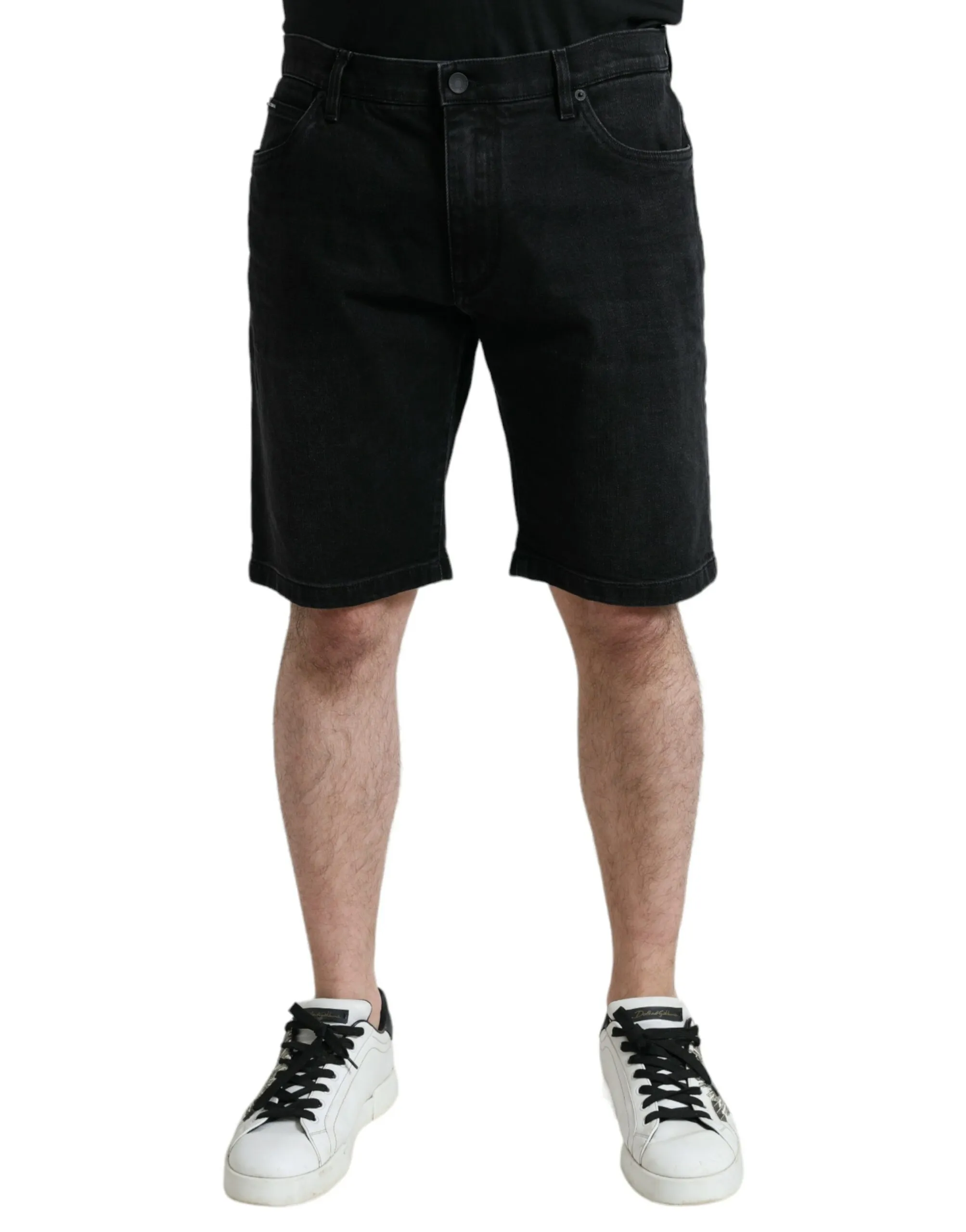 Dolce & Gabbana Men's Chic Black Bermuda Denim Shorts