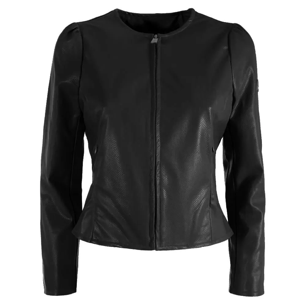Yes Zee Women's Chic Python Print Eco-Leather Jacket