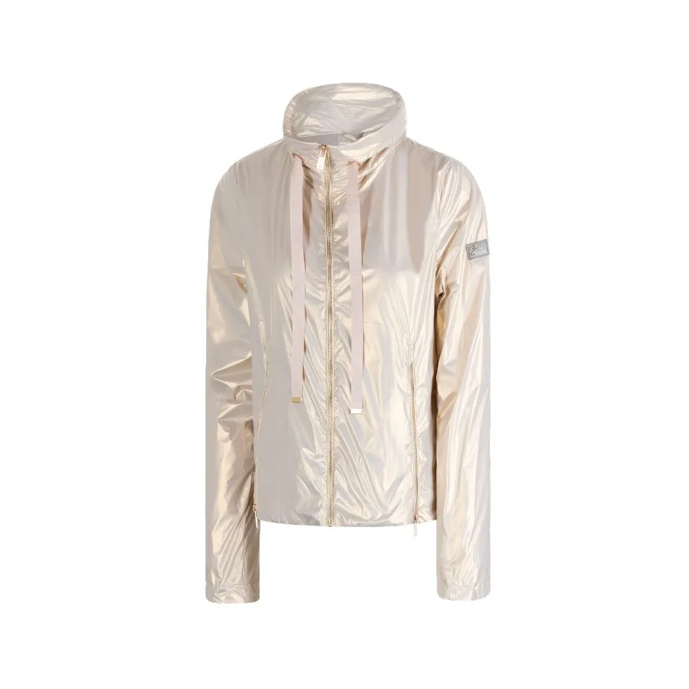 Yes Zee Women's Pearlescent Nylon Jacket with Triple Zip Design