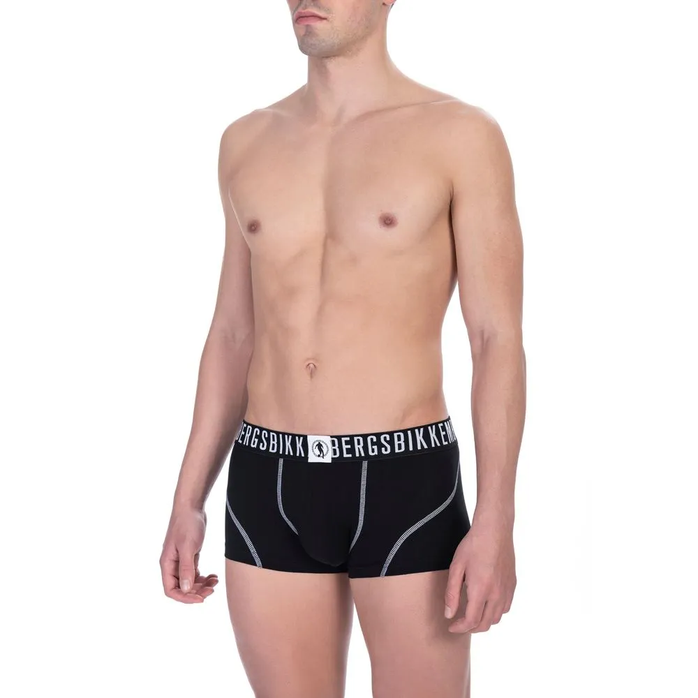 Bikkembergs Black Cotton Men Trunk Underwear Twin Pack