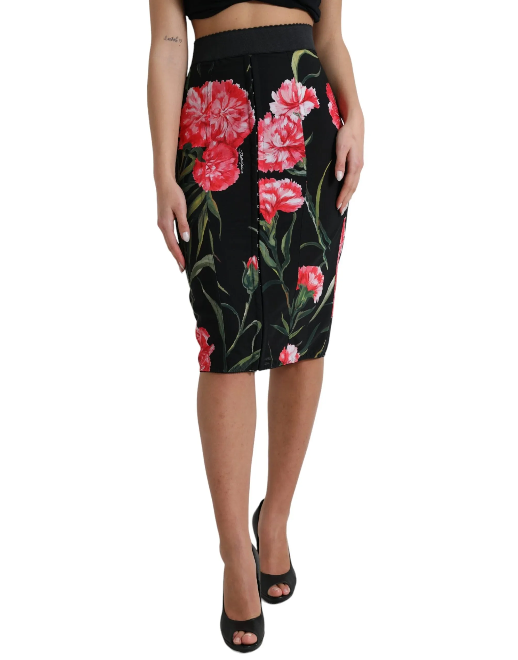 Dolce & Gabbana Women's Floral High Waist Pencil Skirt