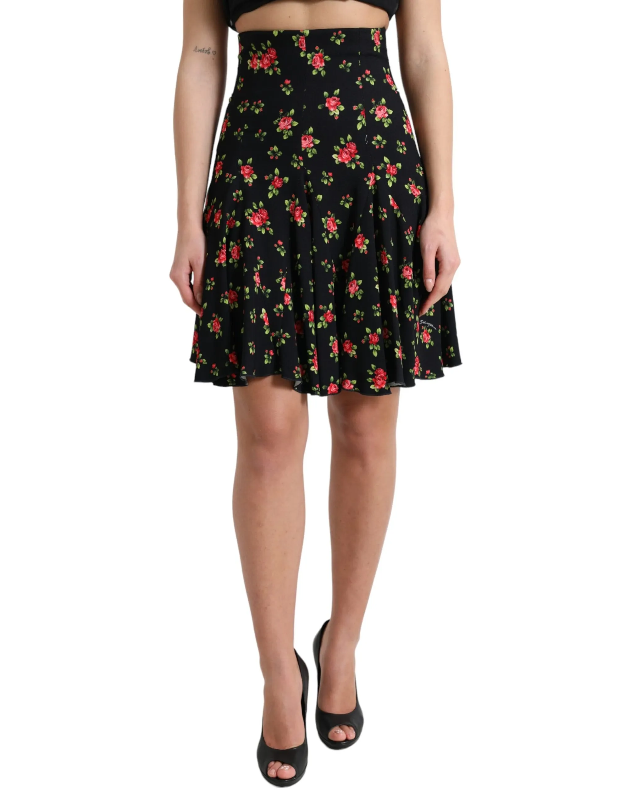 Dolce & Gabbana Women's Floral A-Line Mini Skirt with High Waist