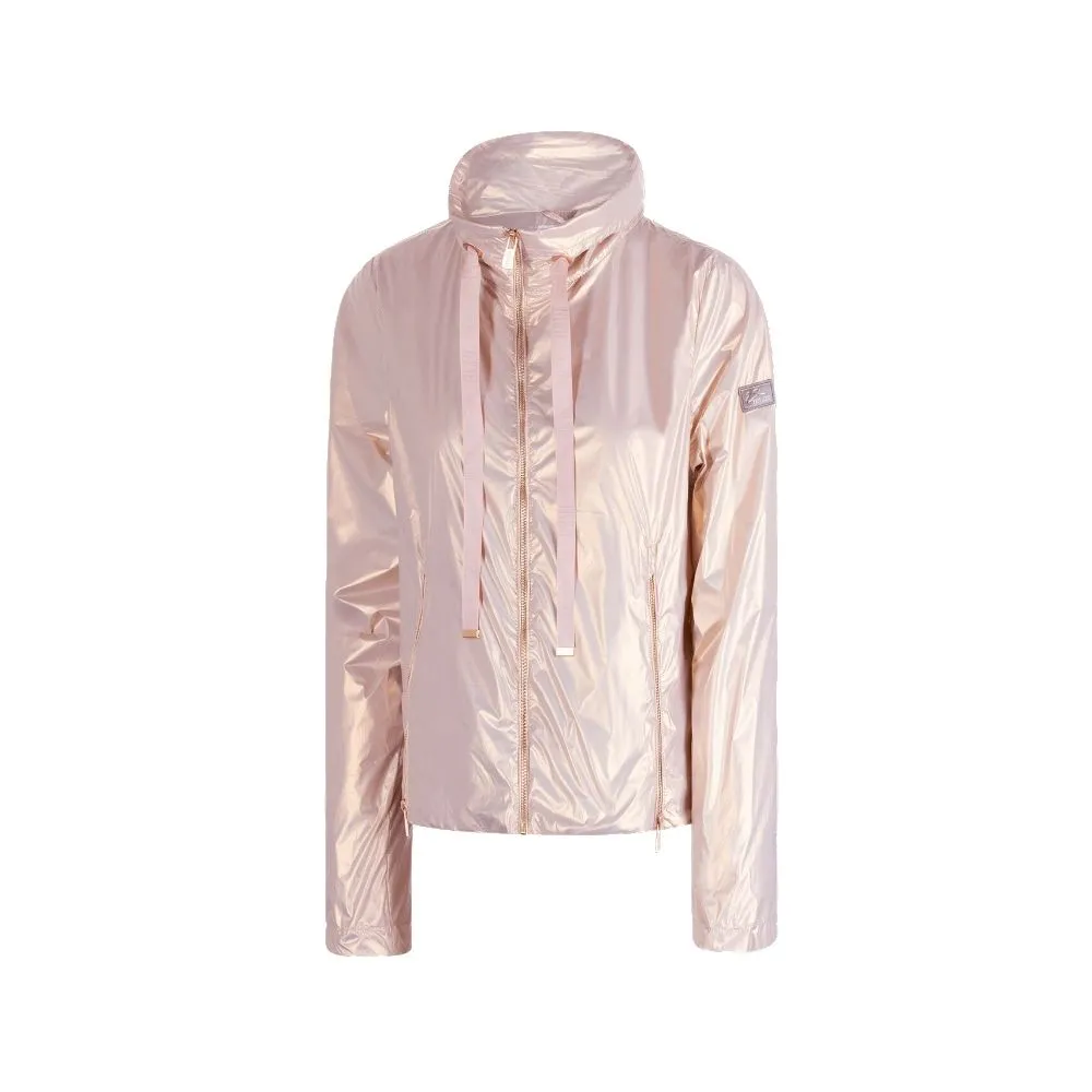 Yes Zee Women's Pearlescent Pink Nylon Jacket with Triple Zip
