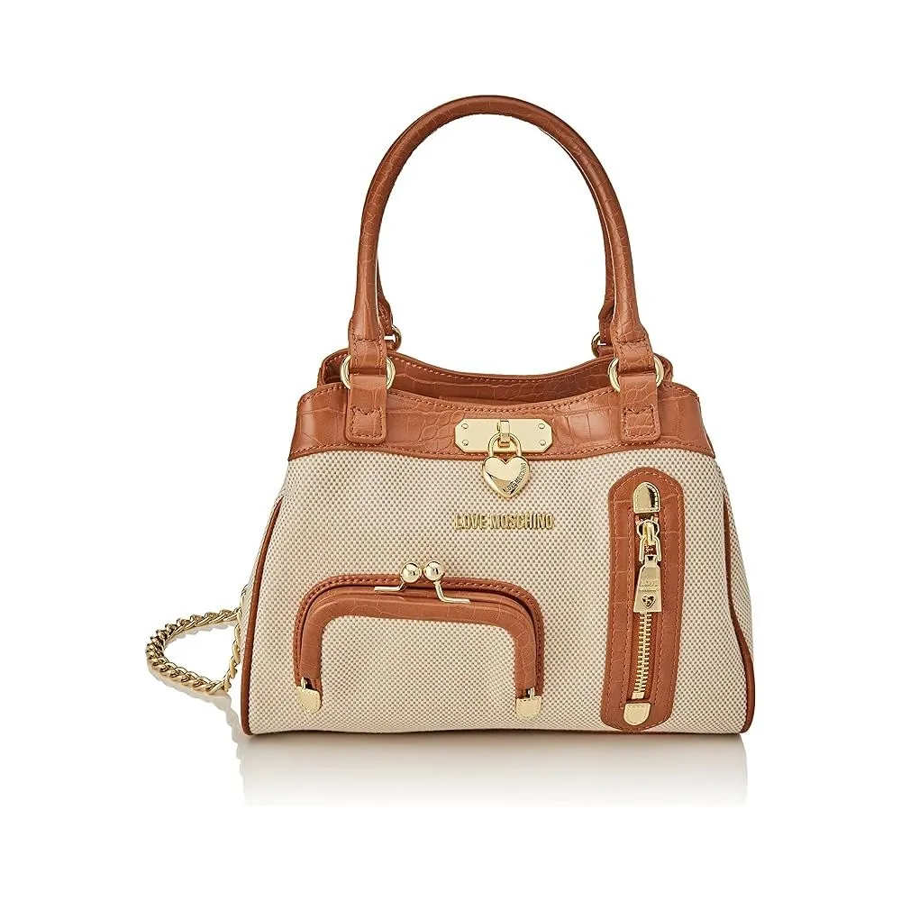 Love Moschino Women's Elegant Brown Shoulder Bag with Gold Hardware