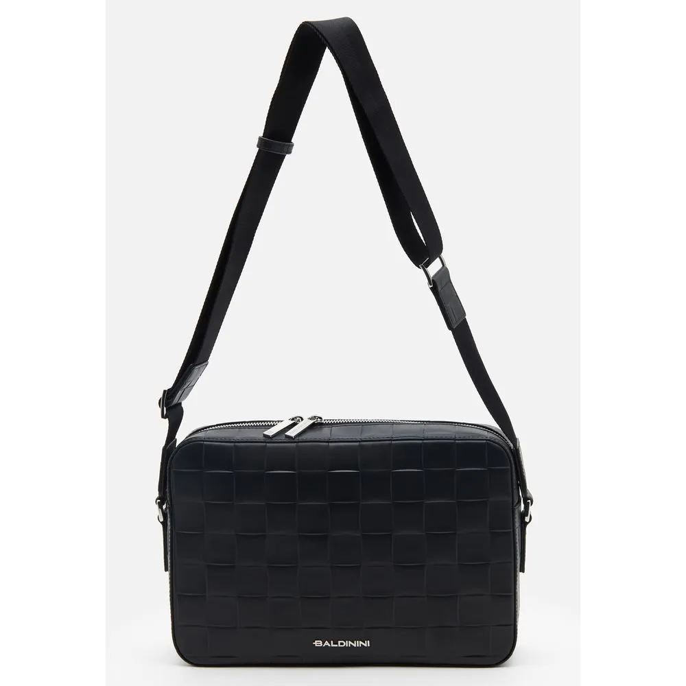 Baldinini Trend Men's Elegant Woven Leather Crossbody Bag