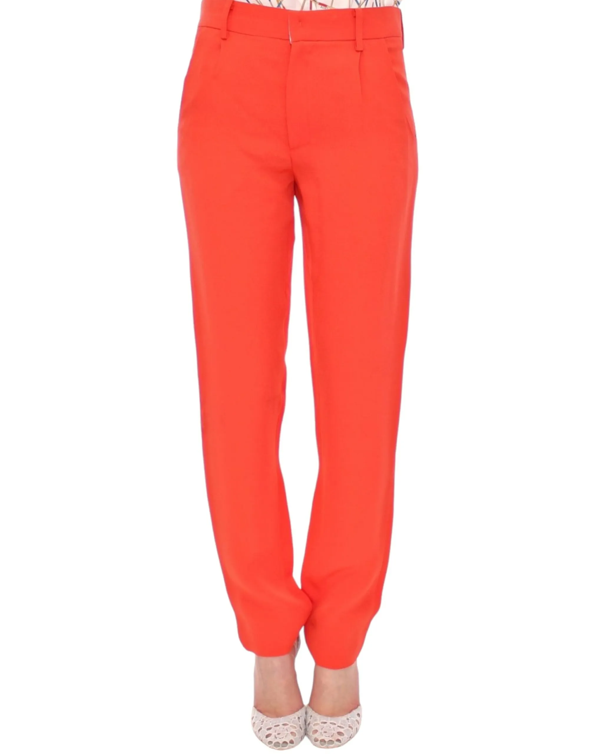 CO|TE Women's Chic Orange Boyfriend Pants - Italian Crafted