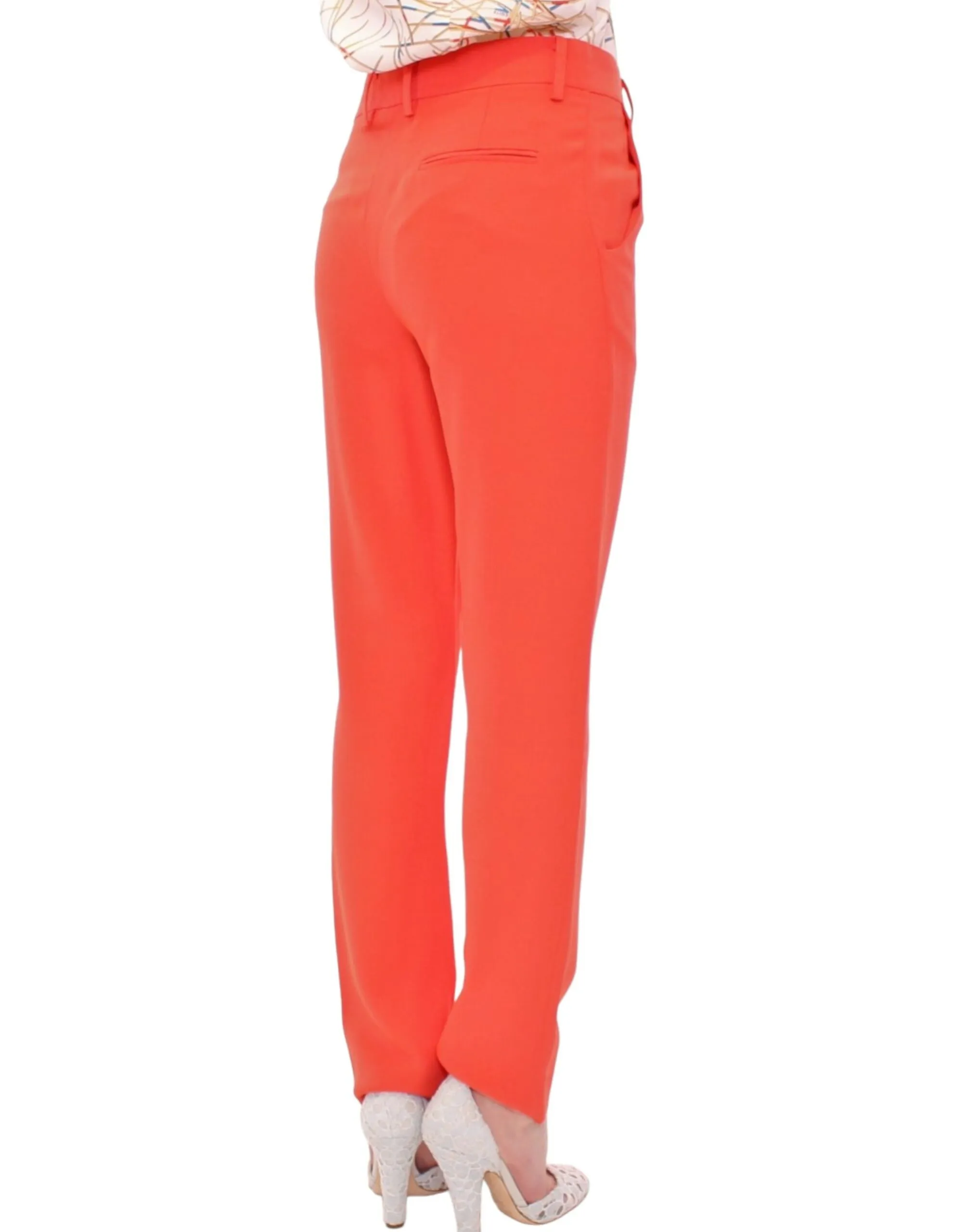 CO|TE Women's Chic Orange Boyfriend Pants - Italian Crafted