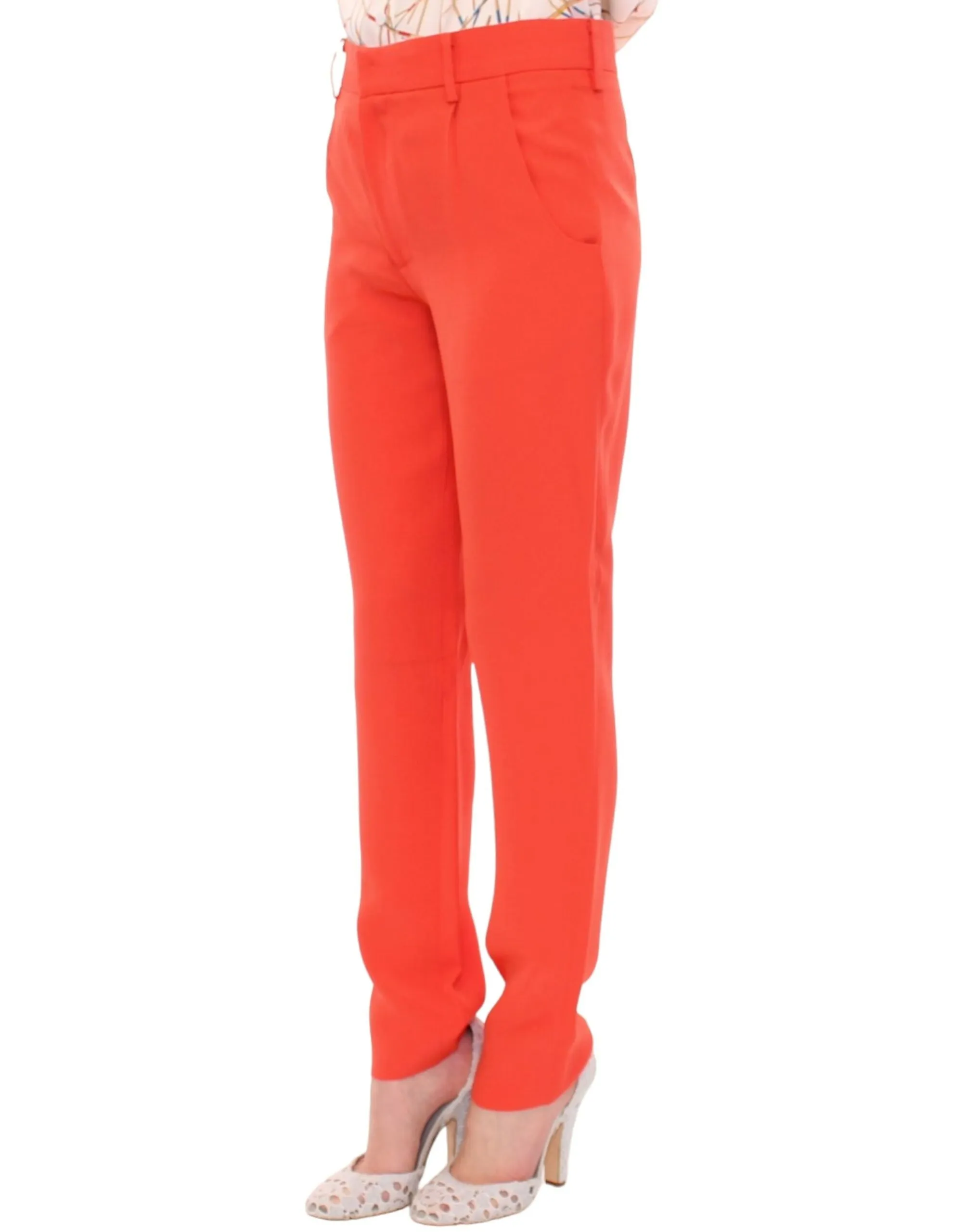 CO|TE Women's Chic Orange Boyfriend Pants - Italian Crafted