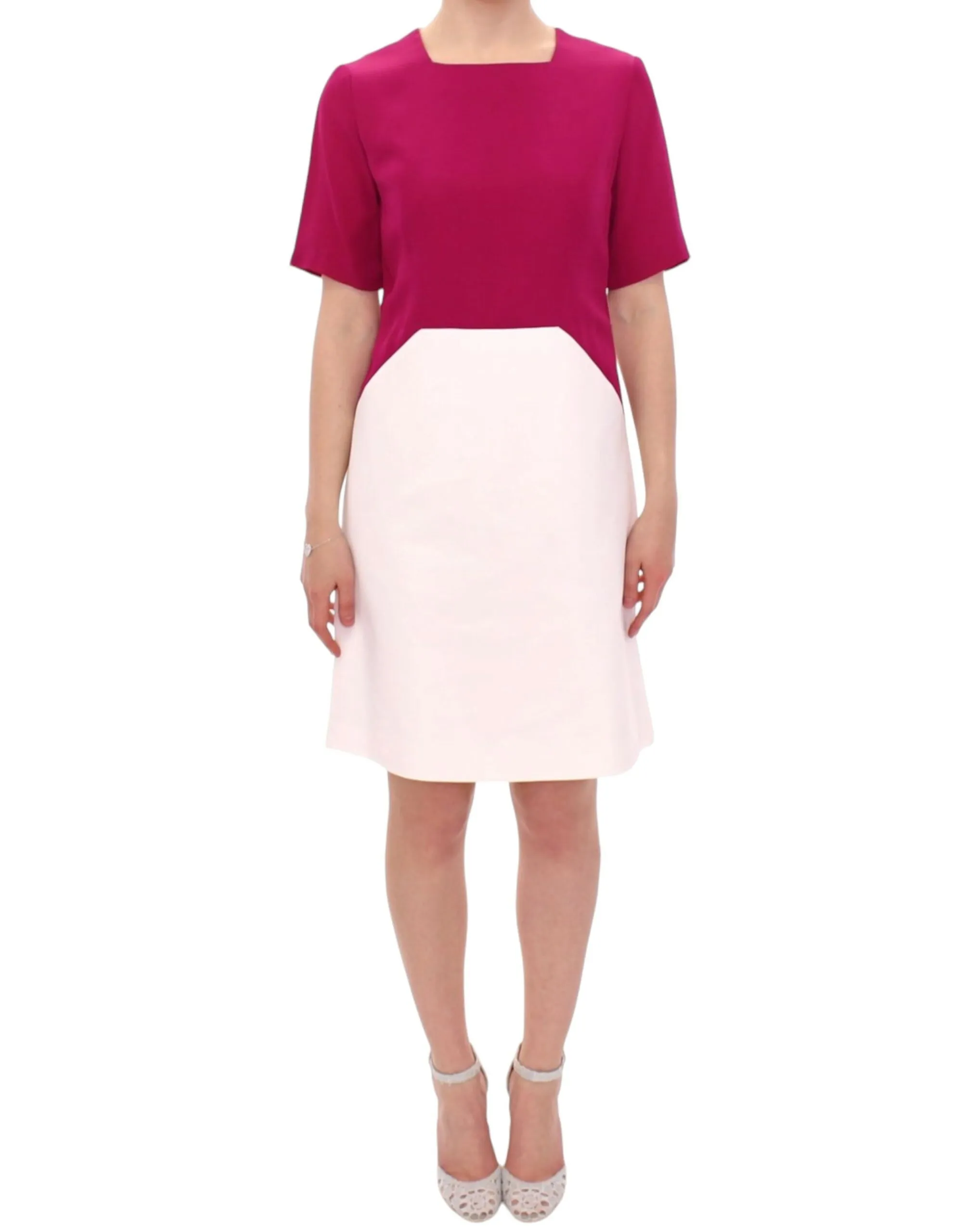 CO|TE Women's Chic White and Pink Shift Robot Dress
