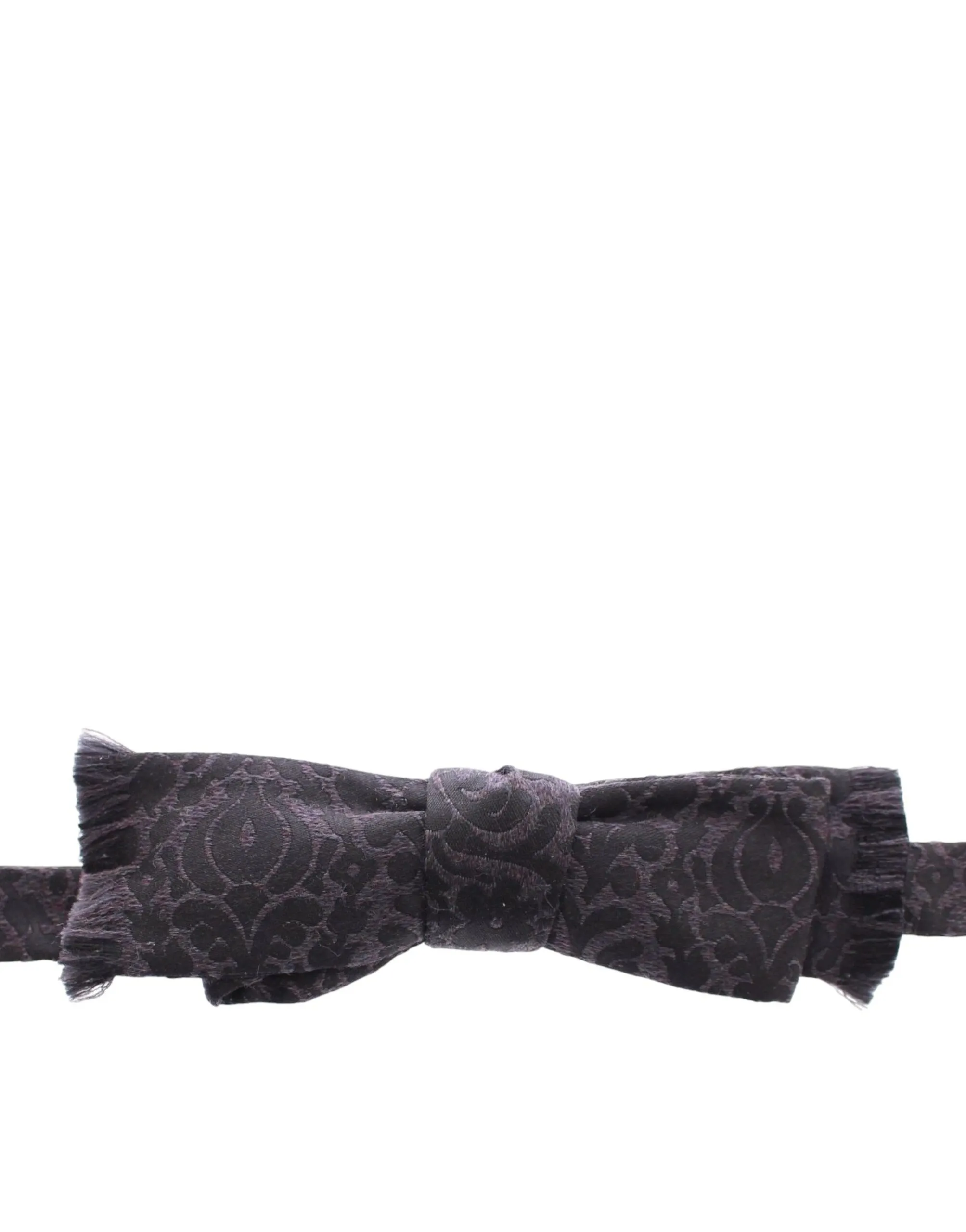 Dolce & Gabbana Men's Elegant Black Paisley Silk-Wool Blend Bow Tie