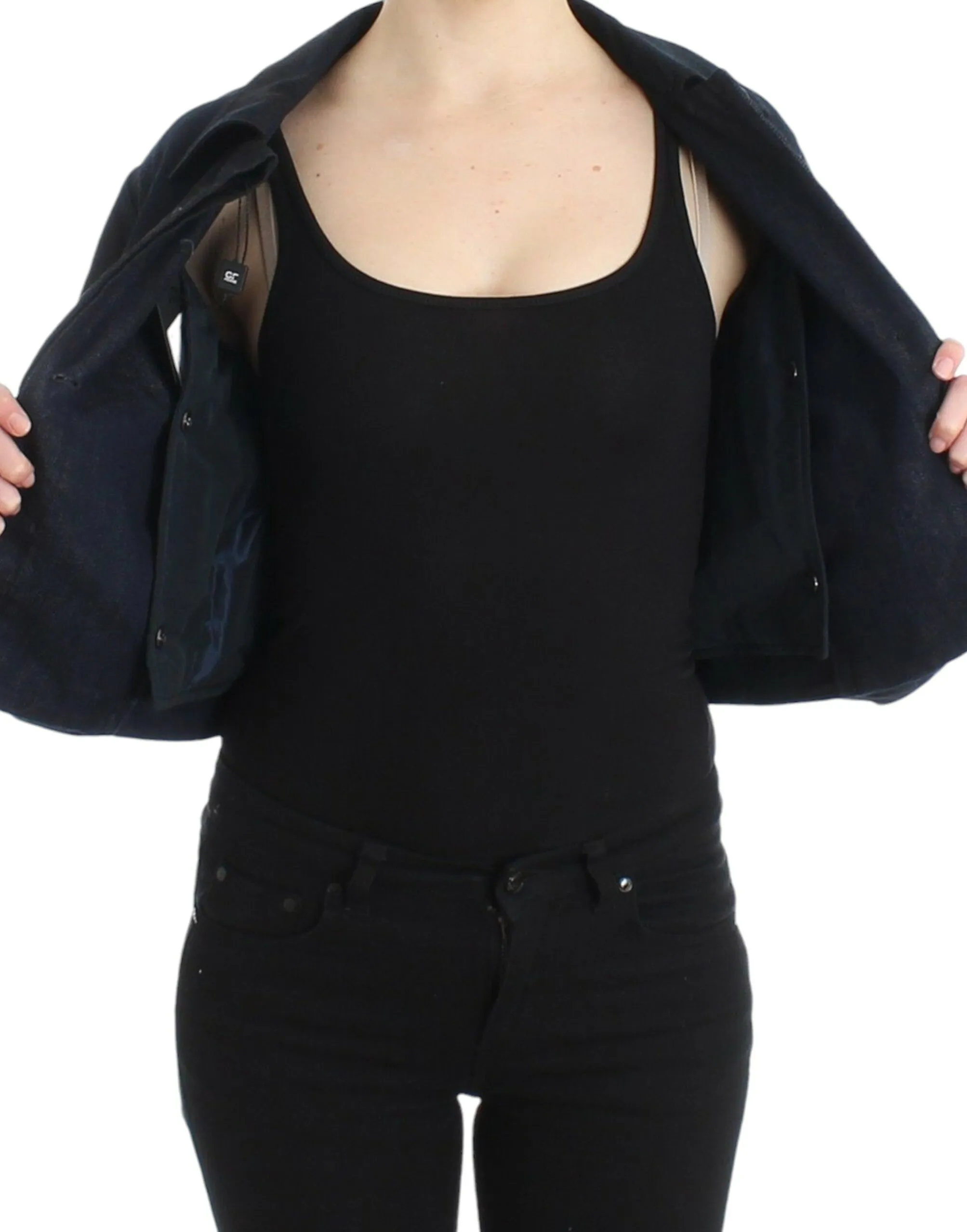 GF Ferre Women's Chic Dual-Function Denim Jacket
