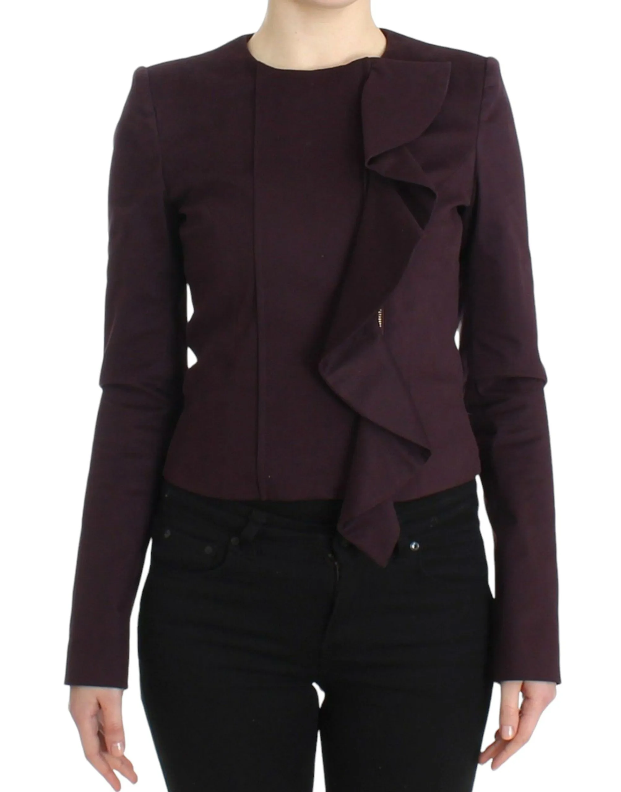 GF Ferre Women's Elegant Purple Cotton Blend Blazer