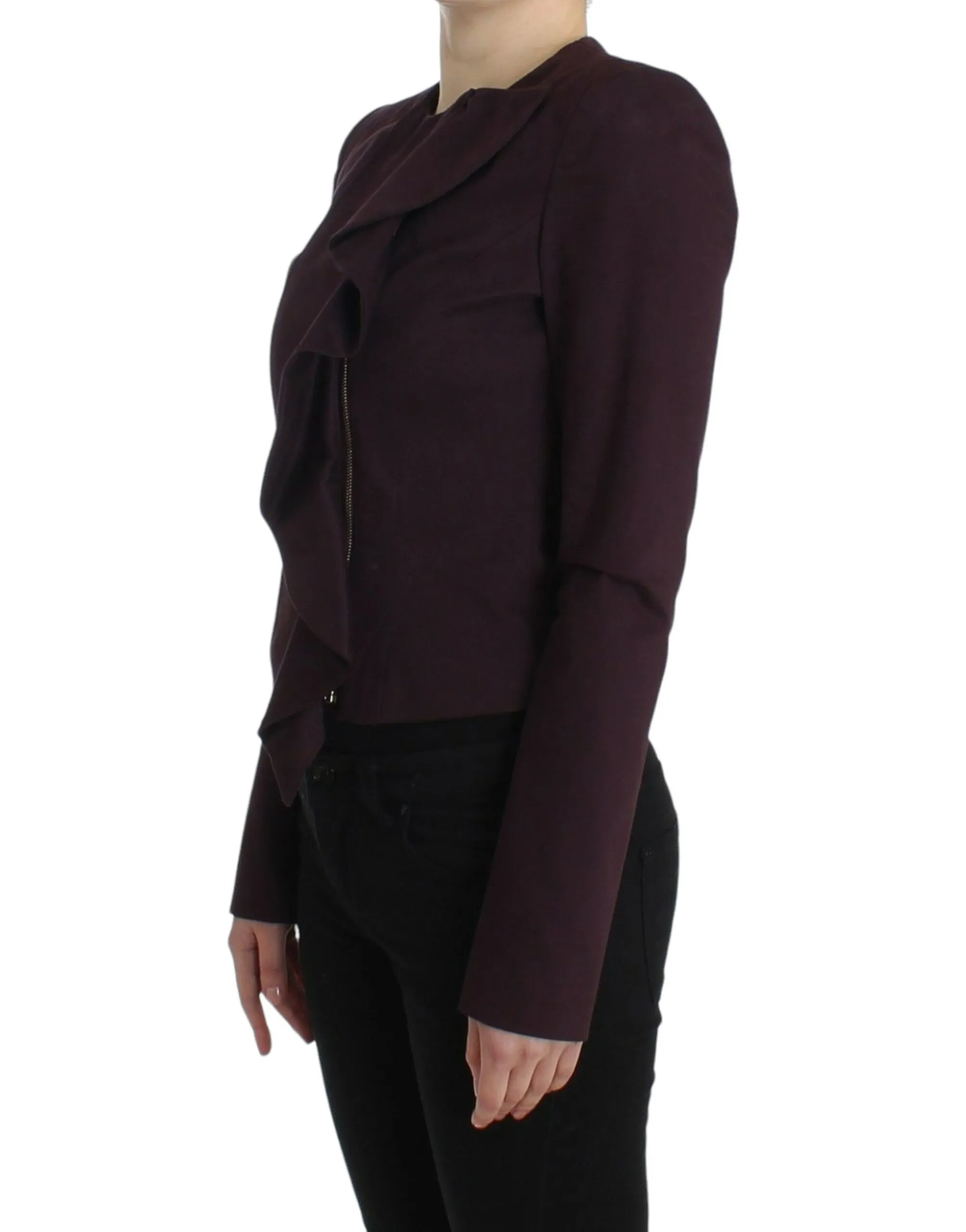 GF Ferre Women's Elegant Purple Cotton Blend Blazer