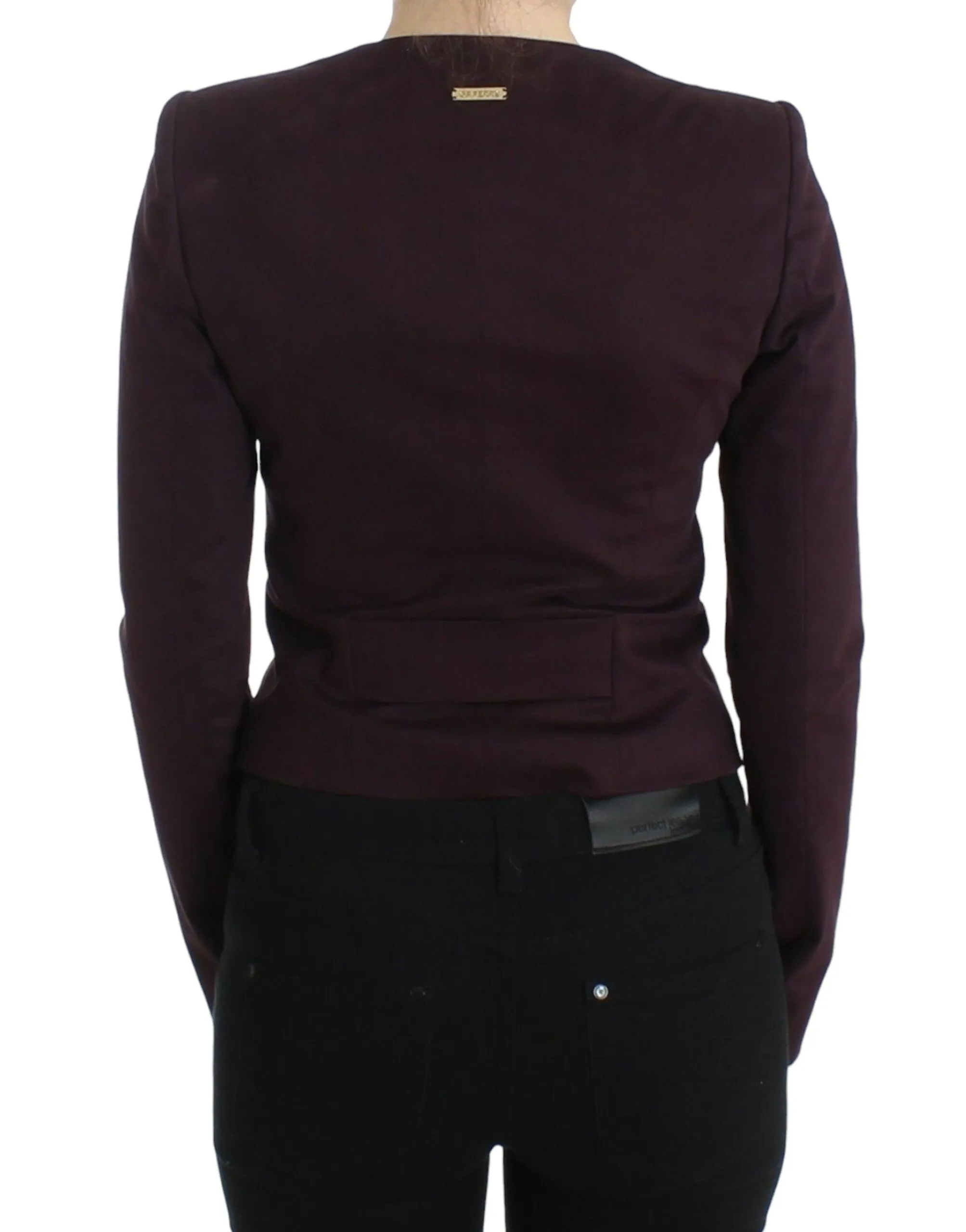 GF Ferre Women's Elegant Purple Cotton Blend Blazer
