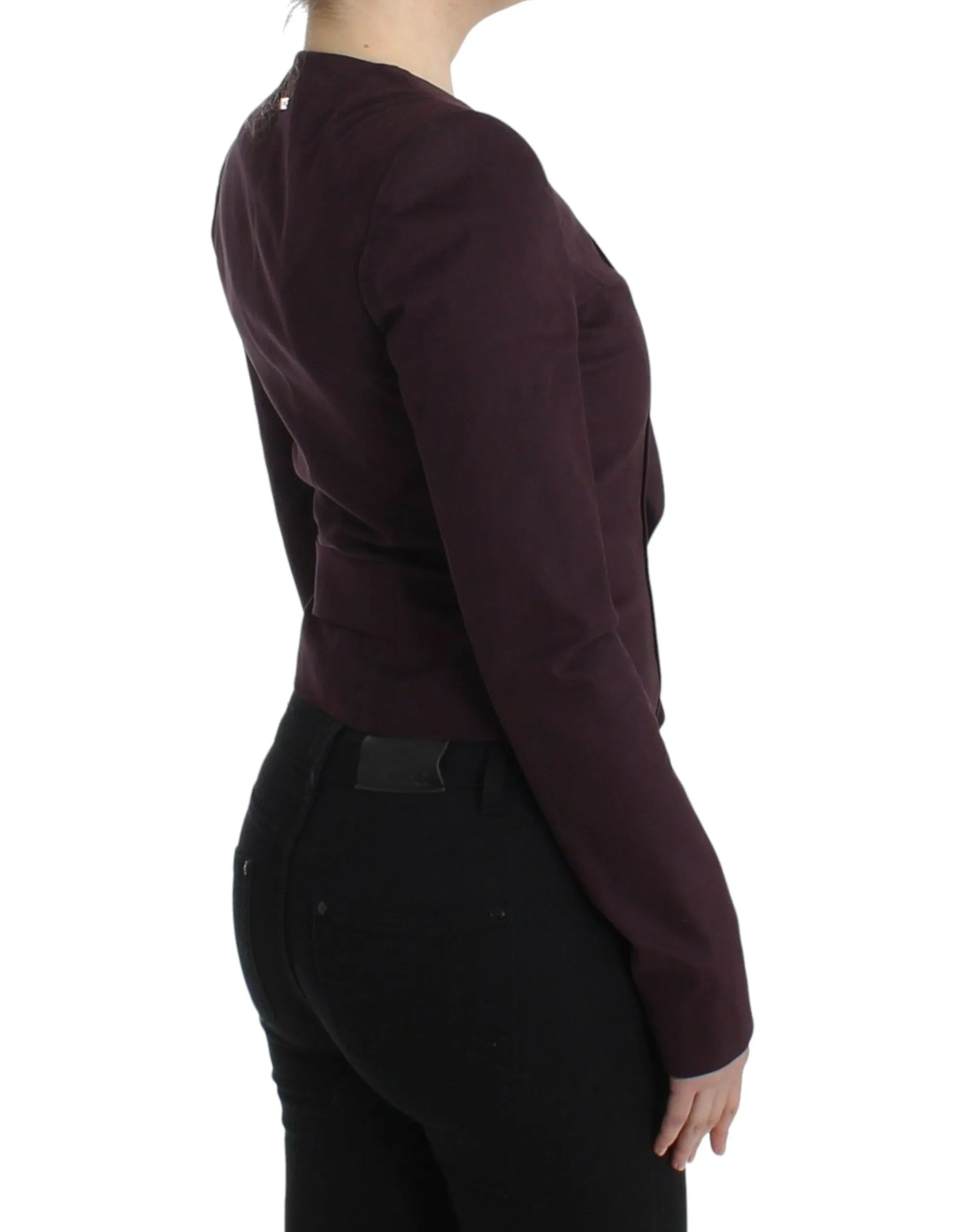 GF Ferre Women's Elegant Purple Cotton Blend Blazer