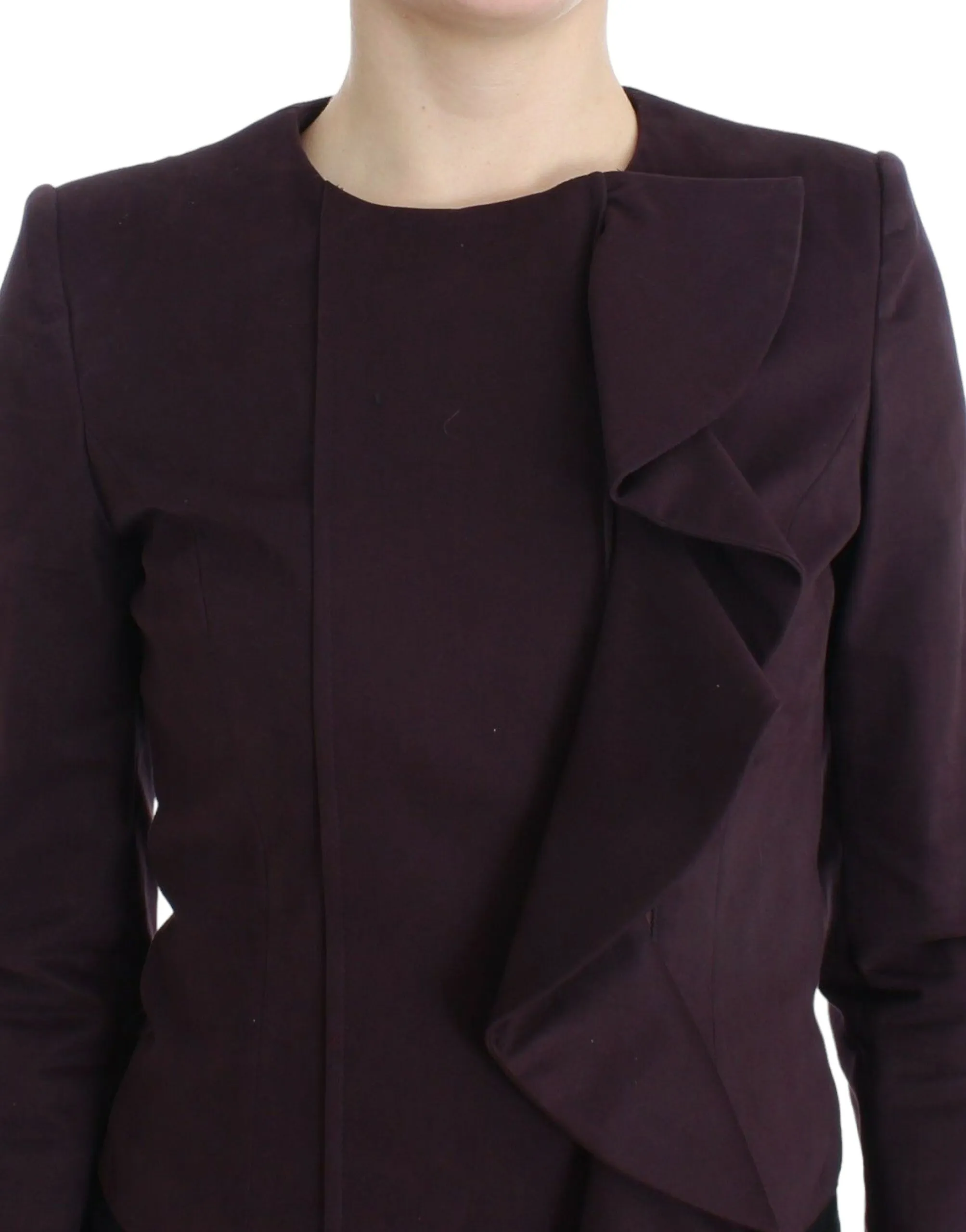 GF Ferre Women's Elegant Purple Cotton Blend Blazer
