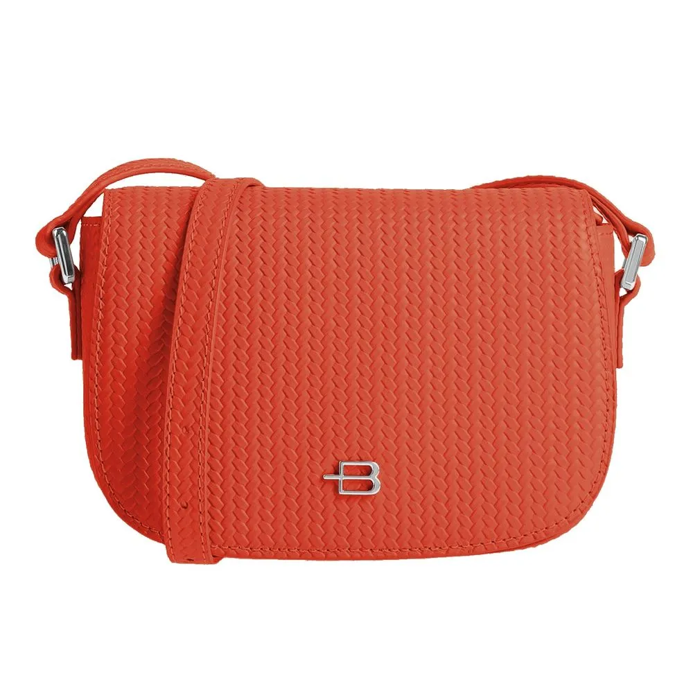 Baldinini Trend Women's Elegant Woven Pattern Calfskin Shoulder Bag