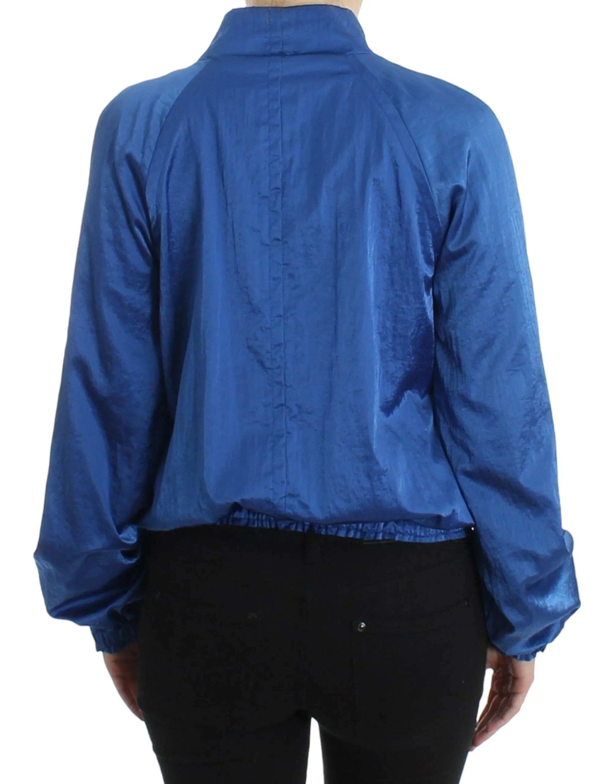 GF Ferre Women's Chic Blue Bomber Jacket for Elegant Outings