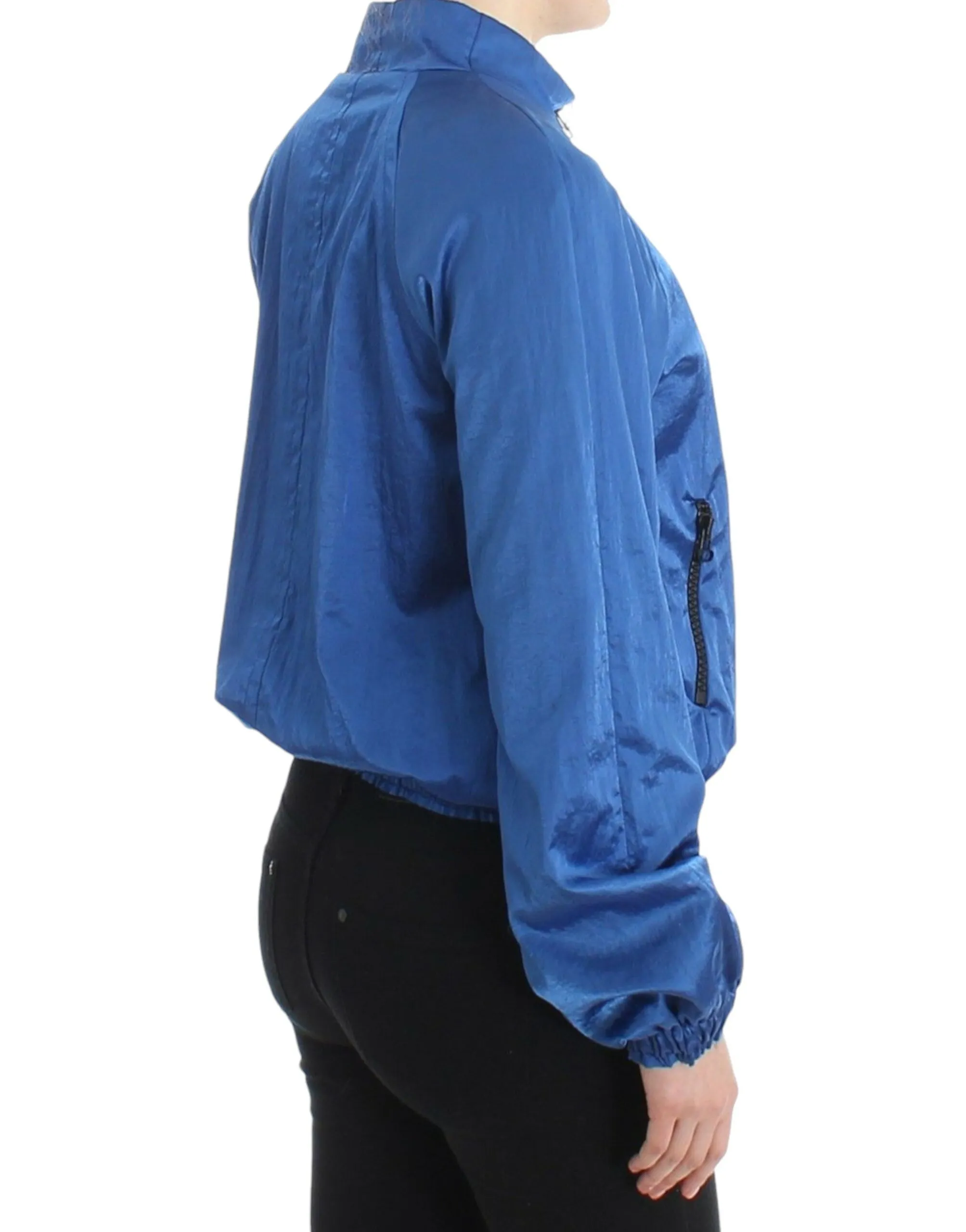 GF Ferre Women's Chic Blue Bomber Jacket for Elegant Outings