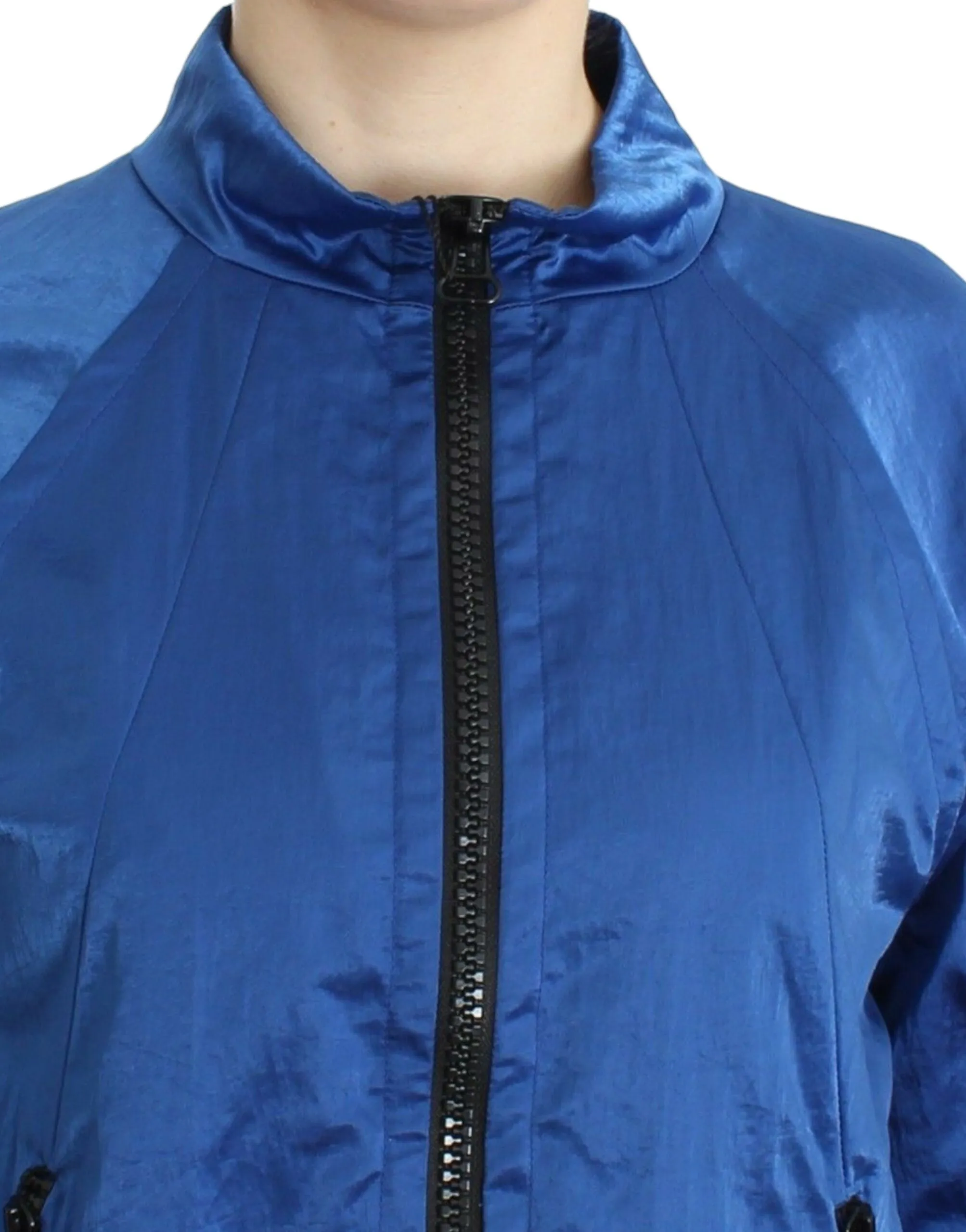 GF Ferre Women's Chic Blue Bomber Jacket for Elegant Outings