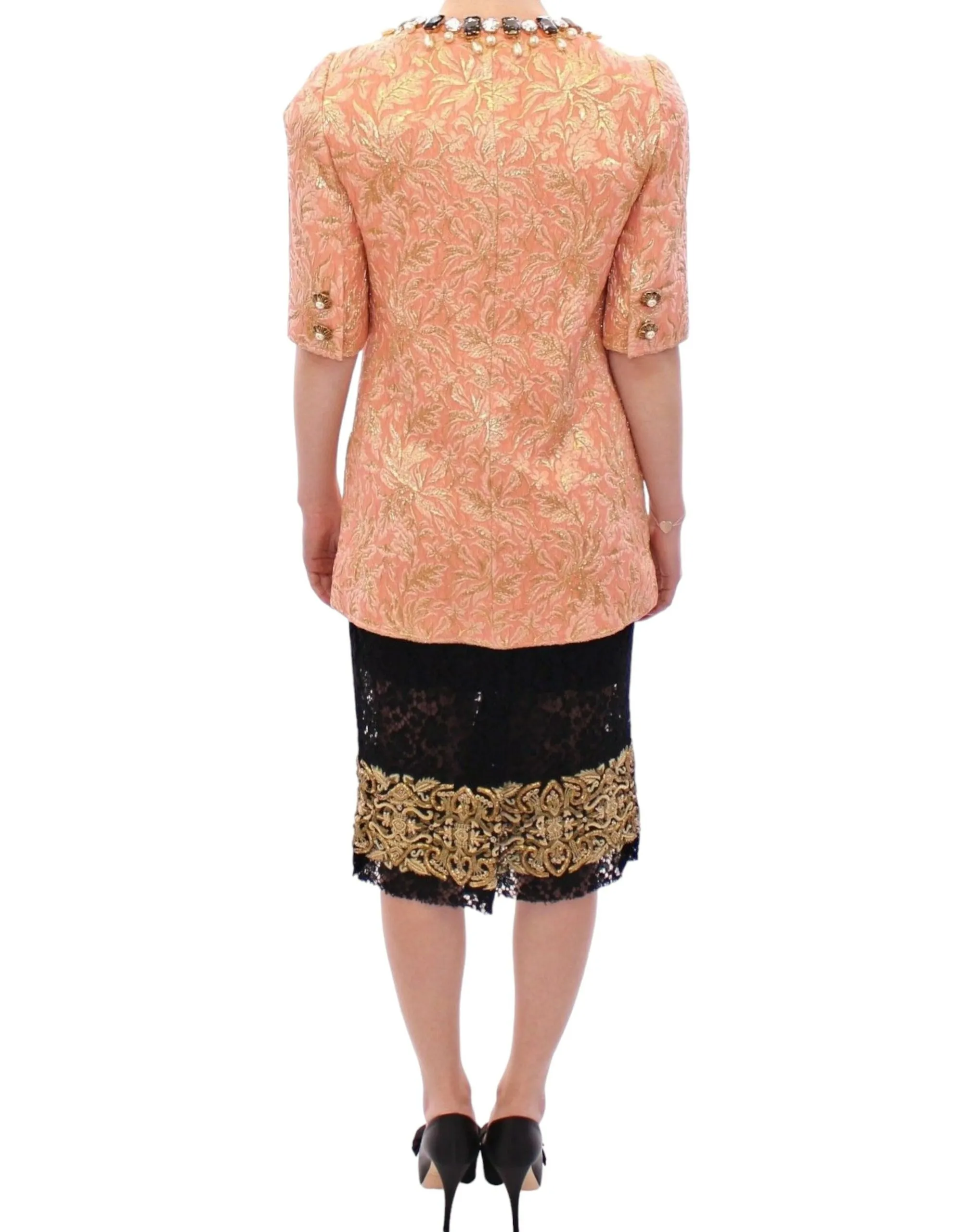Dolce & Gabbana Women's Exclusive Crystal Brocade Coat Jacket