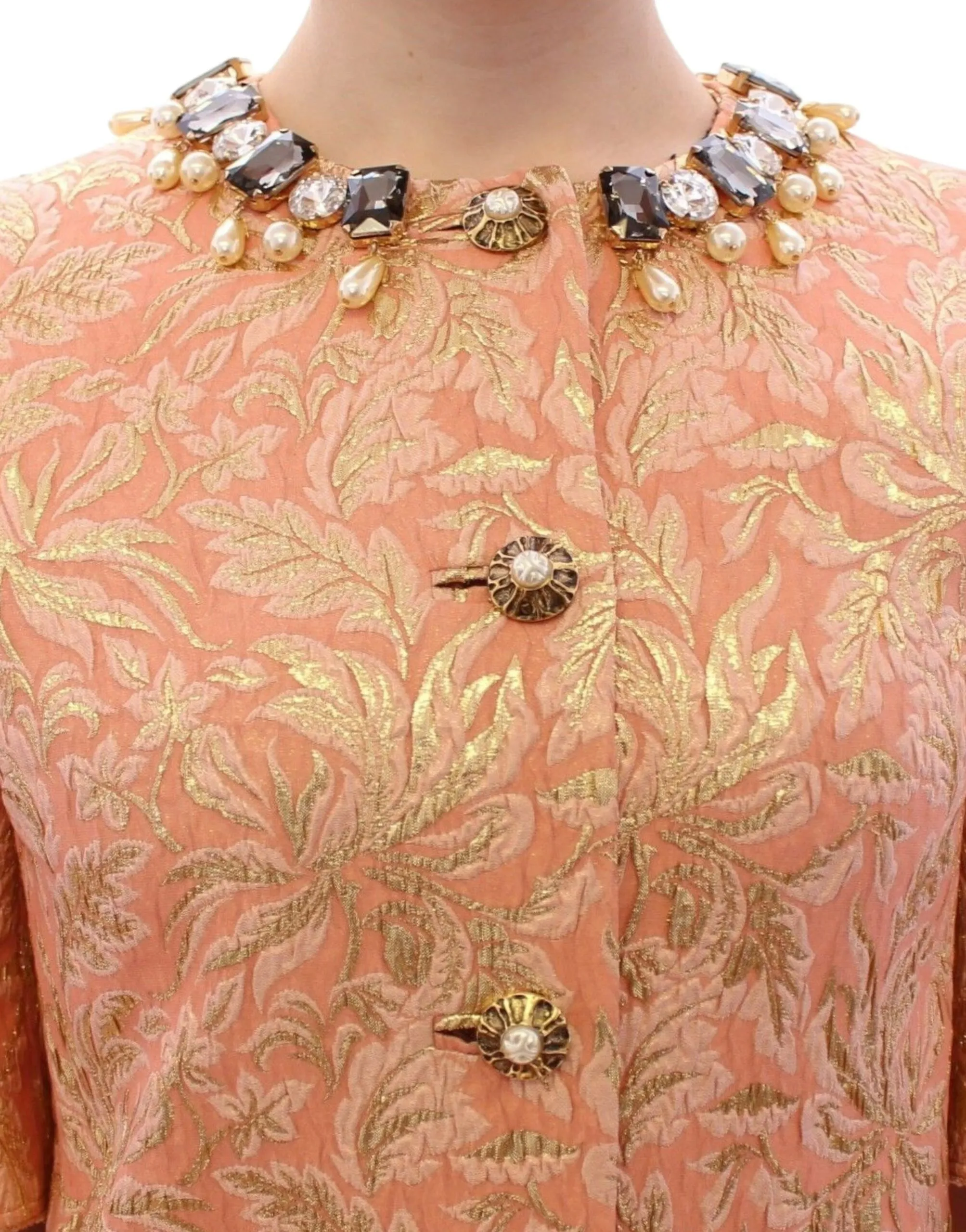 Dolce & Gabbana Women's Exclusive Crystal Brocade Coat Jacket