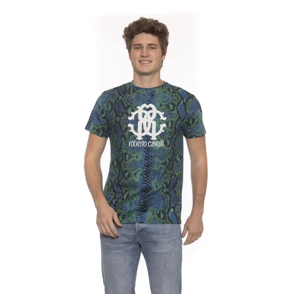 Teal Cotton Men T-Shirt