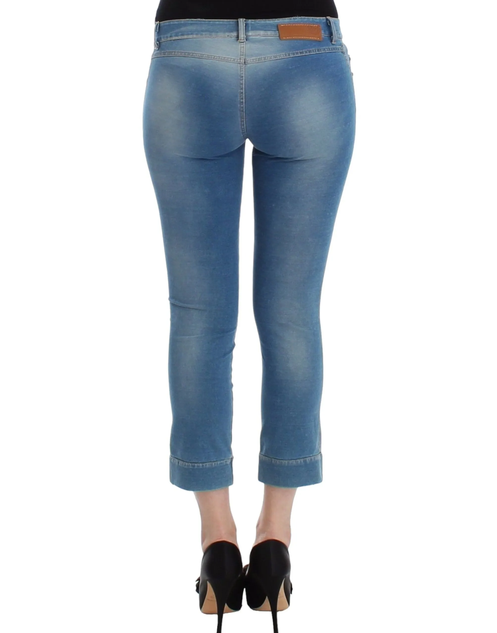 Ermanno Scervino Women's Chic Blue Capri Jeans for Elegant Summers