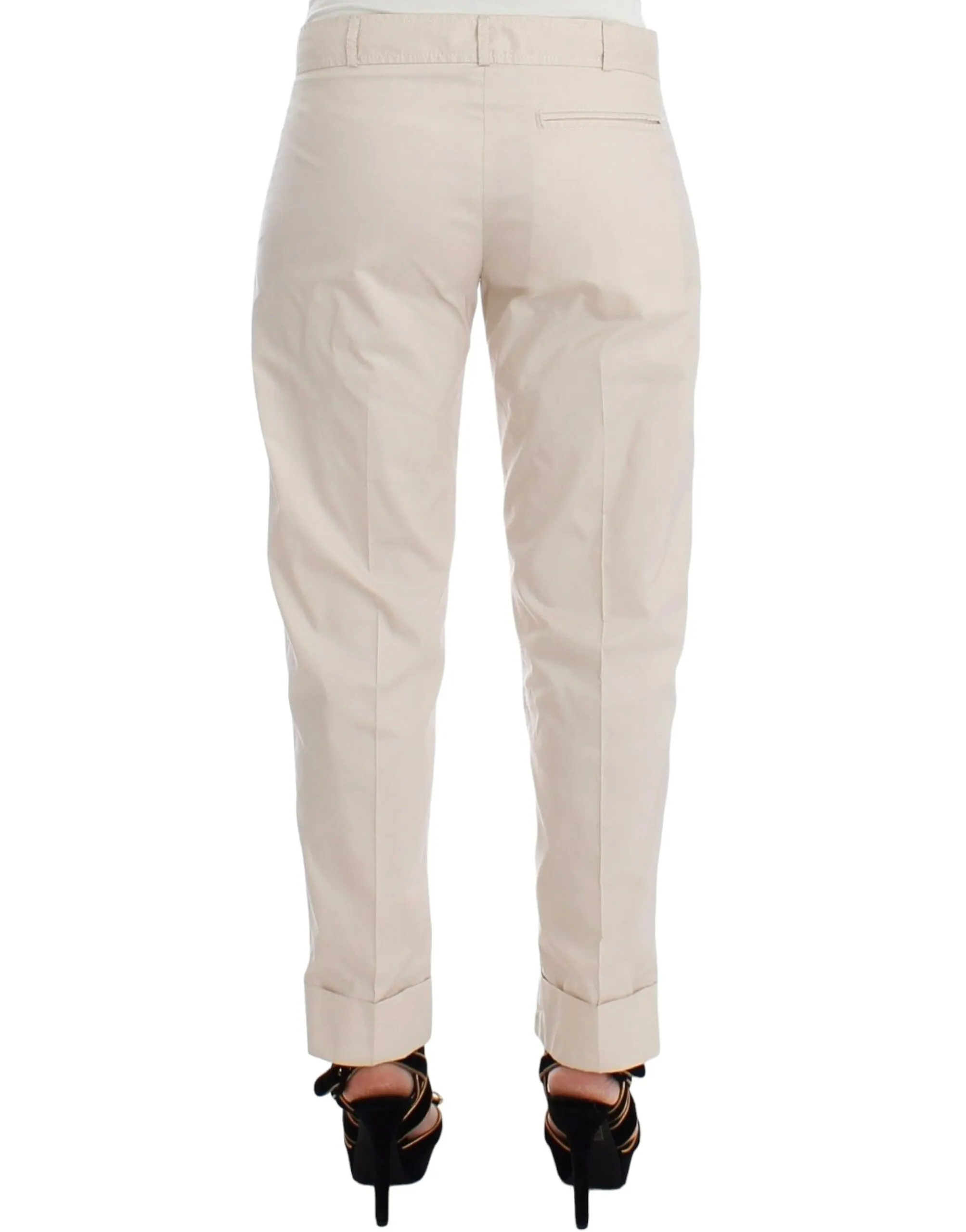 Ermanno Scervino Women's Chic Beige Chino Pants - Elegance Redefined
