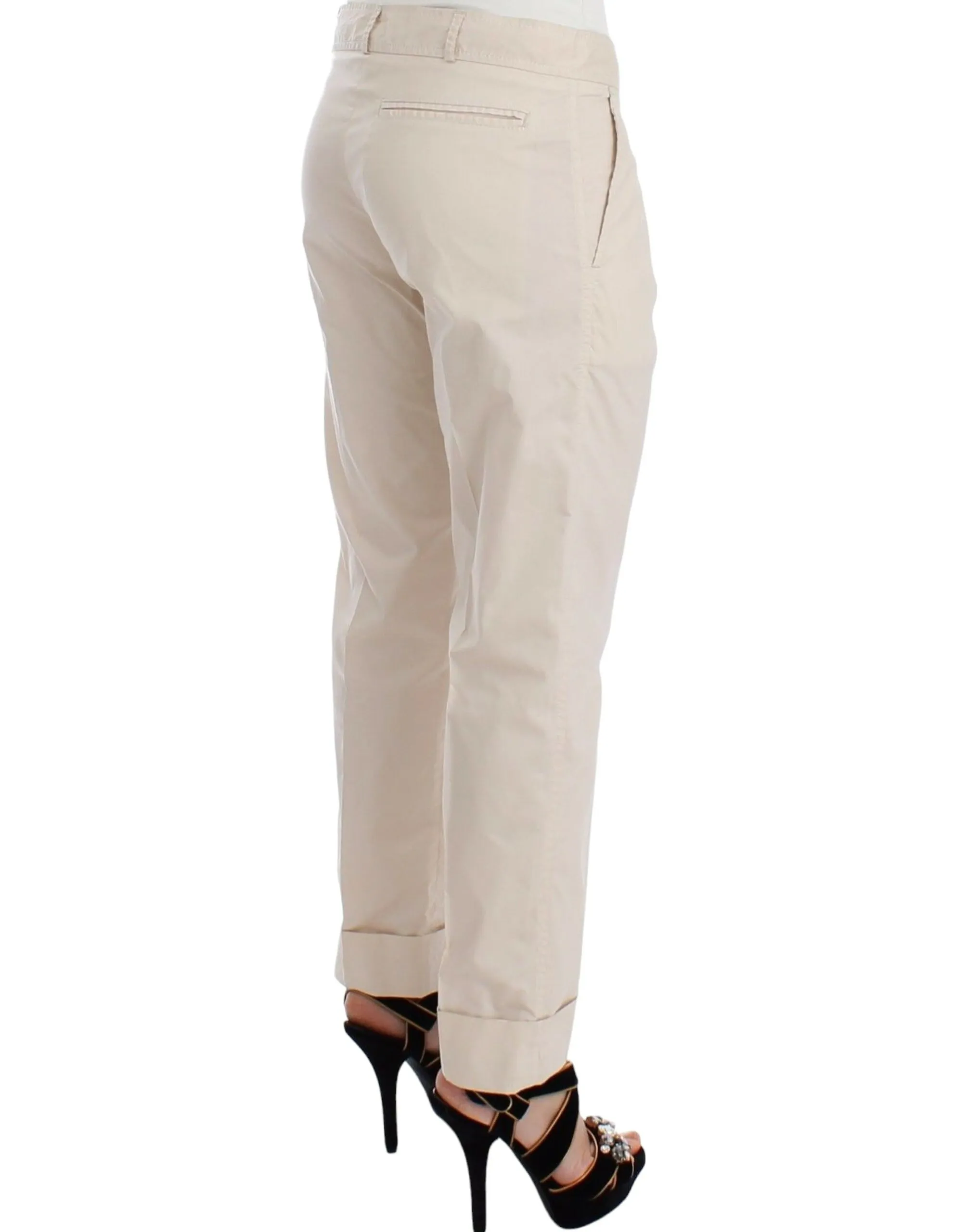 Ermanno Scervino Women's Chic Beige Chino Pants - Elegance Redefined
