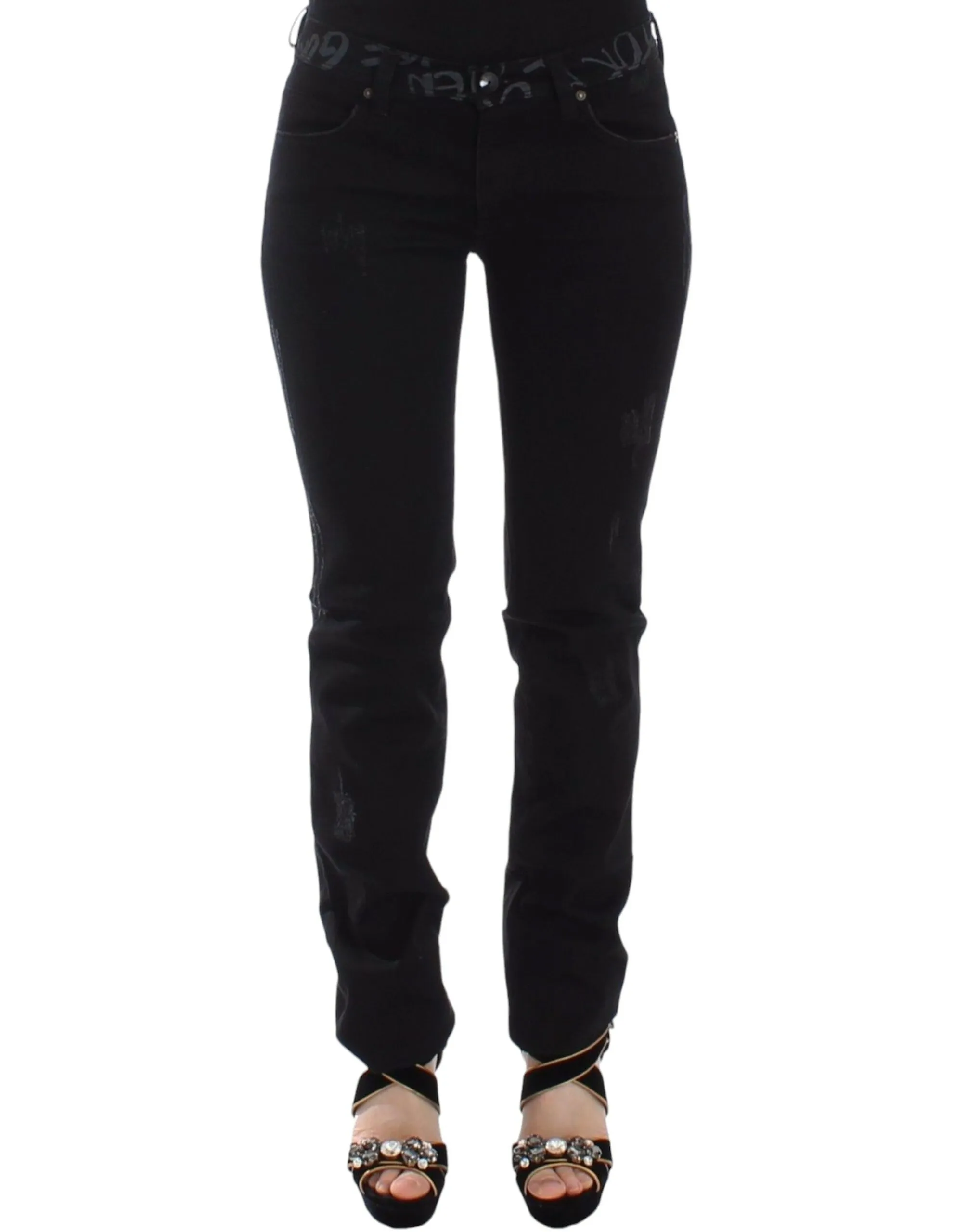 Ermanno Scervino Women's Chic Black Skinny Statement Jeans