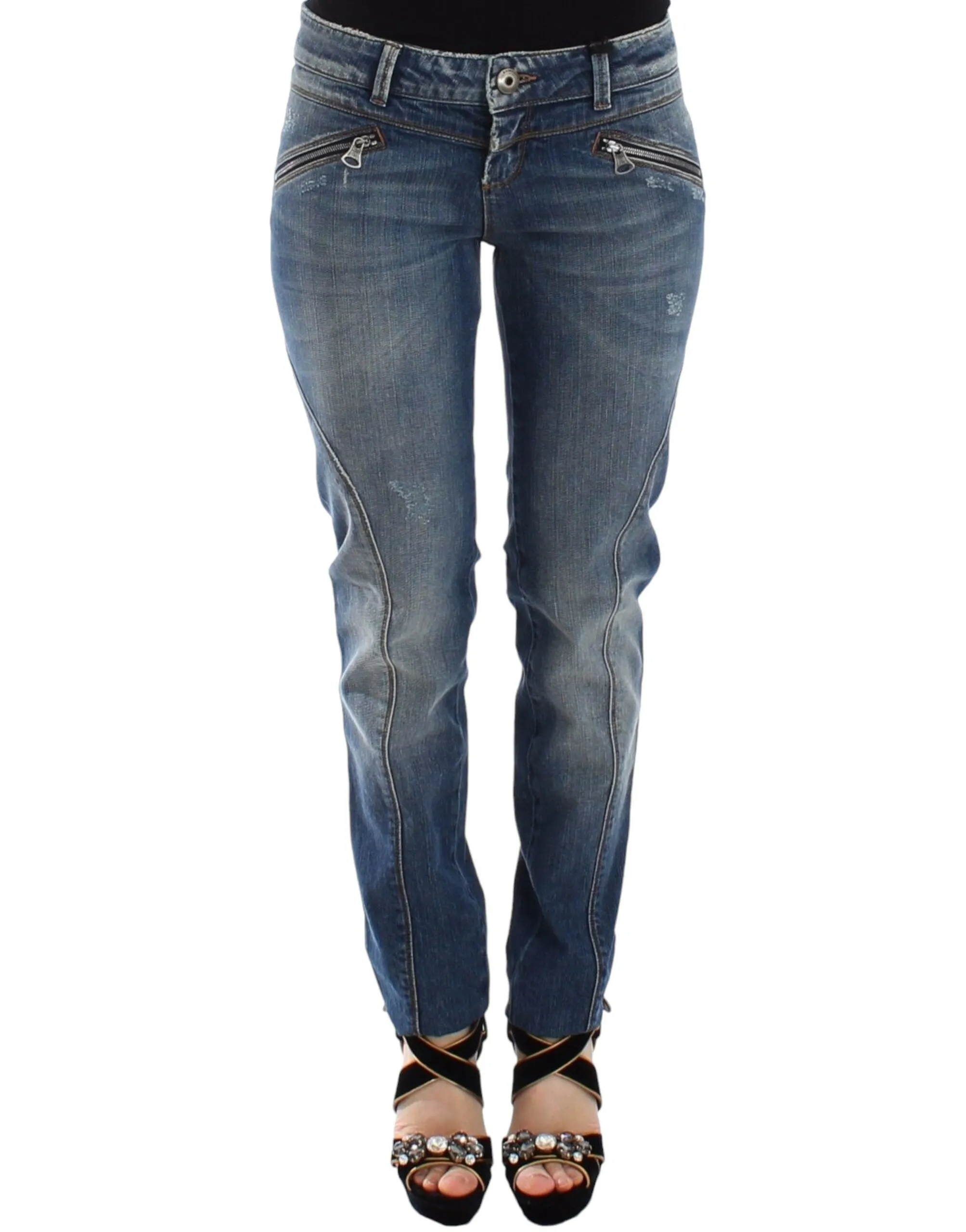 Ermanno Scervino Women's Chic Slim-Fit Blue Denim Jeans